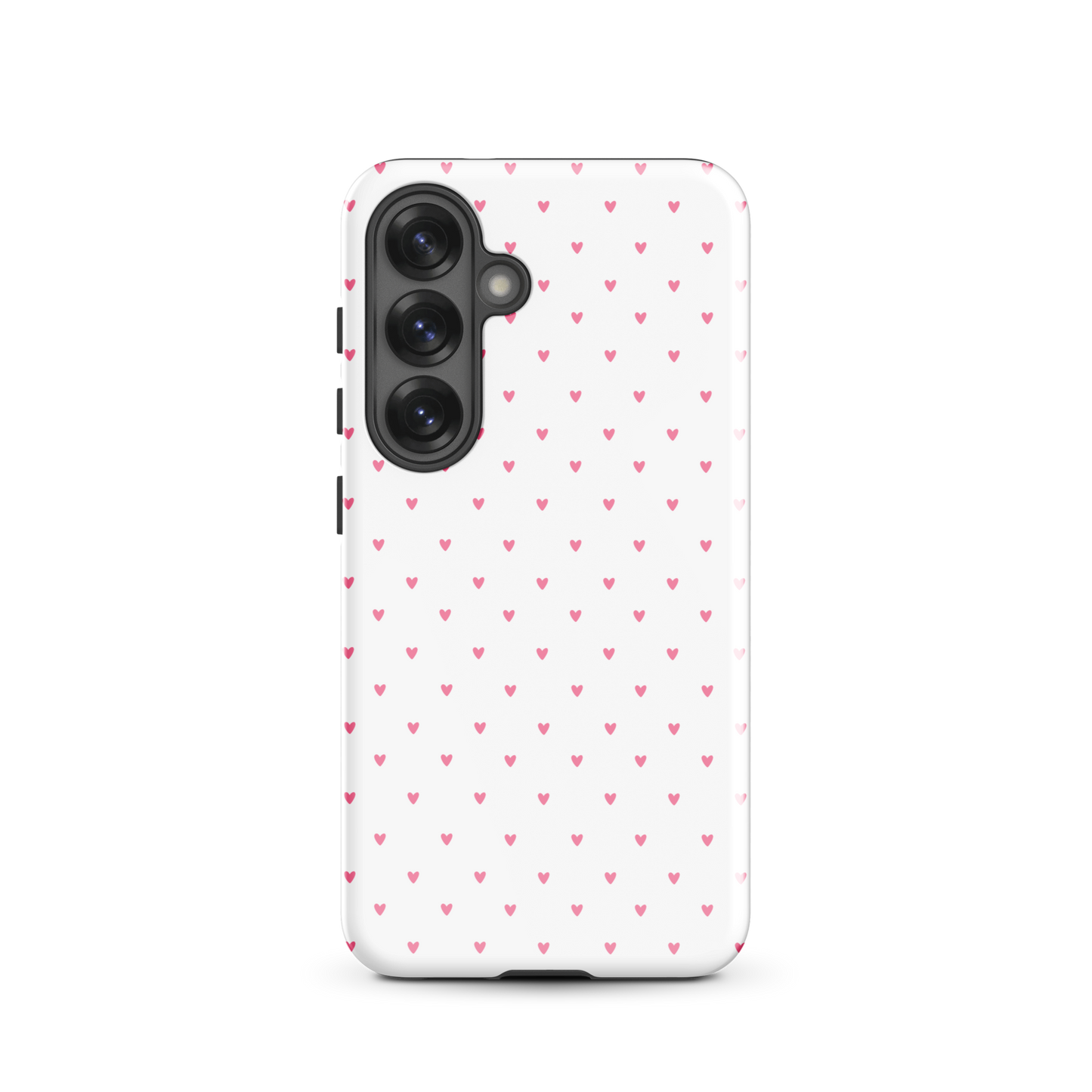 Phone Case for Samsung Galaxy with heart-dot pattern on white background