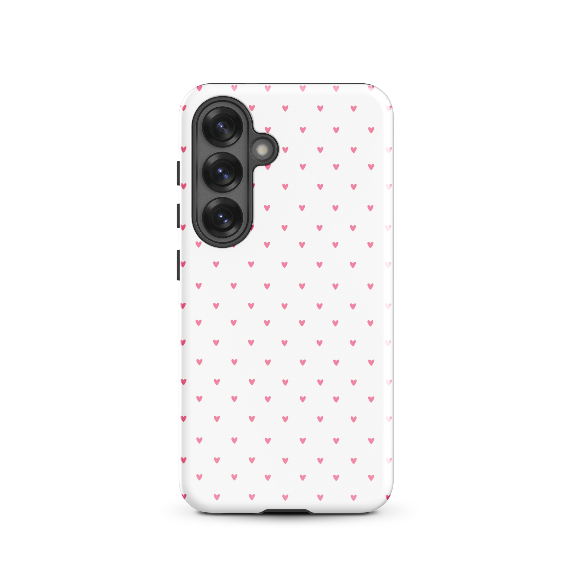 Phone Case for Samsung Galaxy with heart-dot pattern on white background