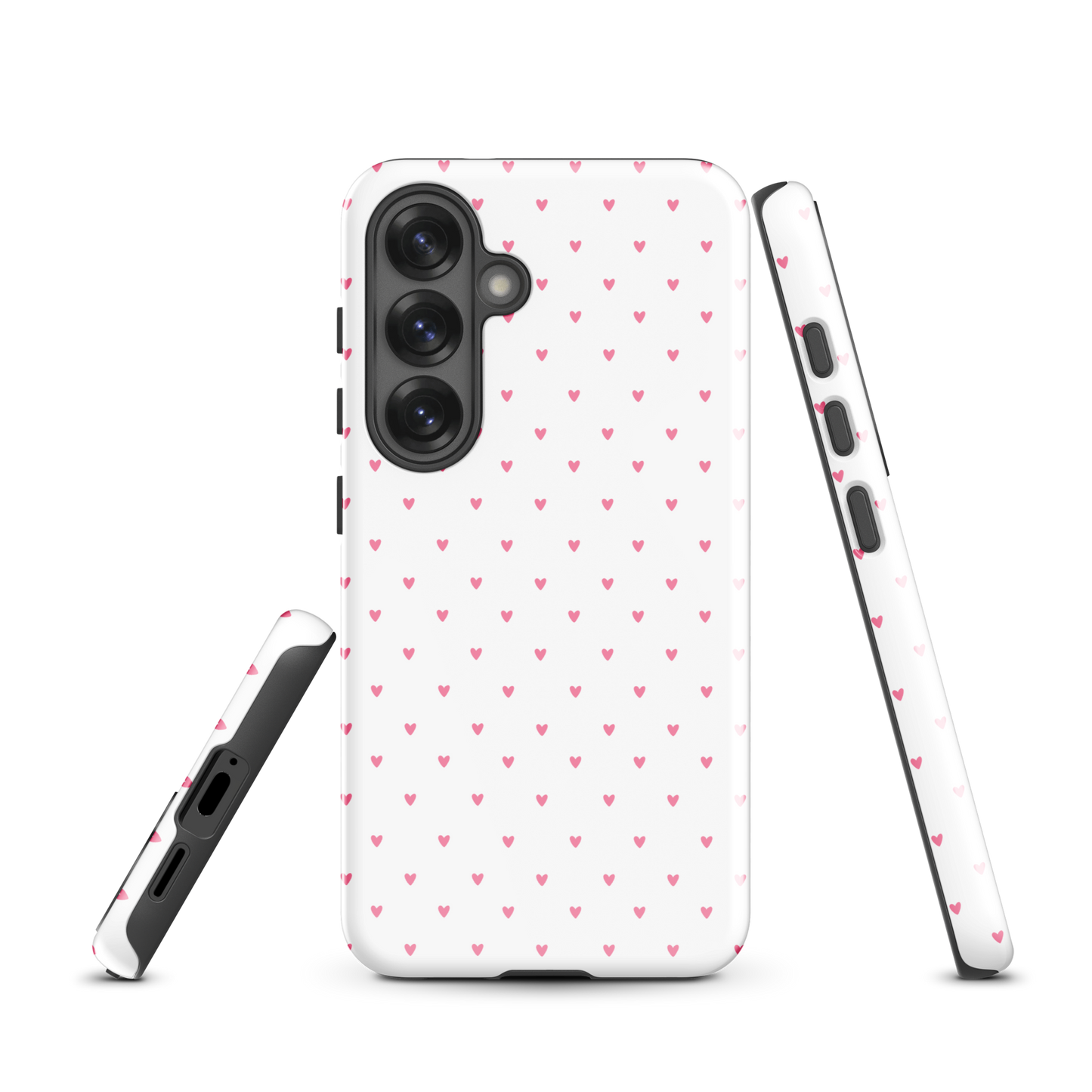 Phone Case for Samsung Galaxy with heart-dot pattern, featuring tiny hearts on a bold background, playful and stylish design.