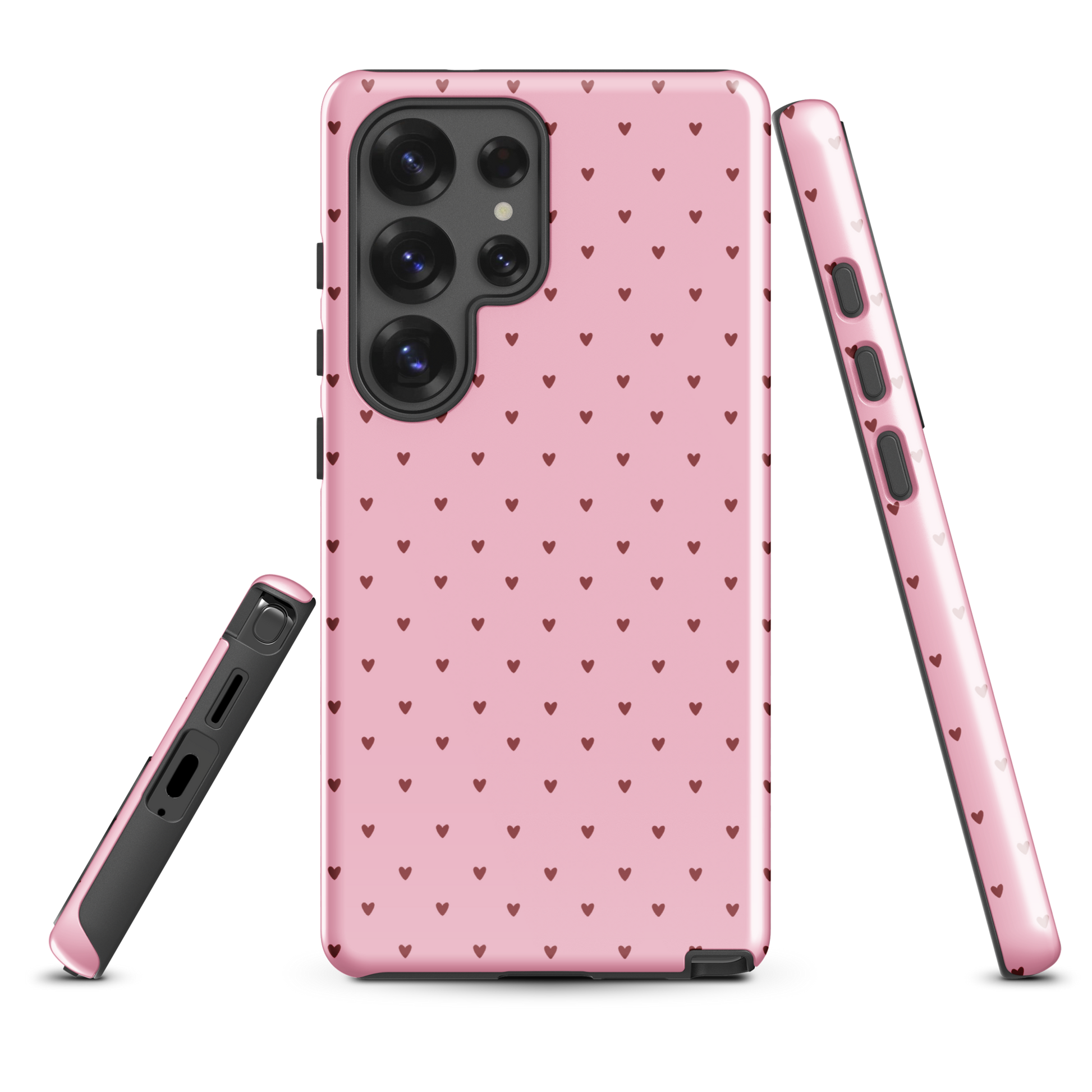 Phone Case for Samsung Galaxy with heart-dot pattern, playful design