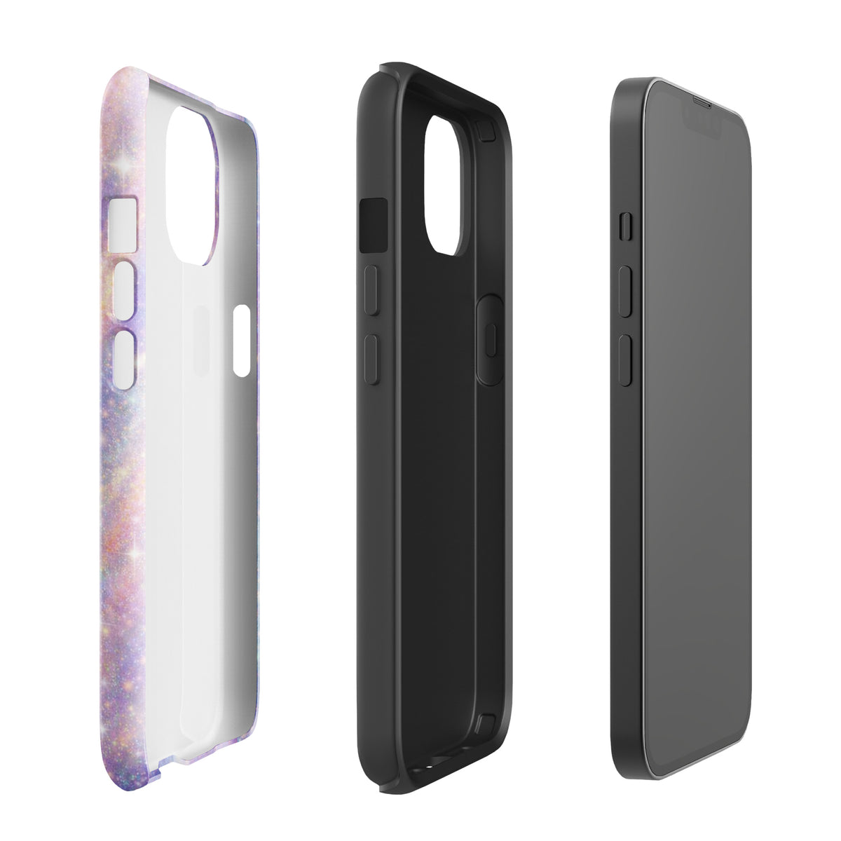 Phone Case for iPhone - Cosmic Dream Swirl, showcasing pastel galaxy design with protective features.