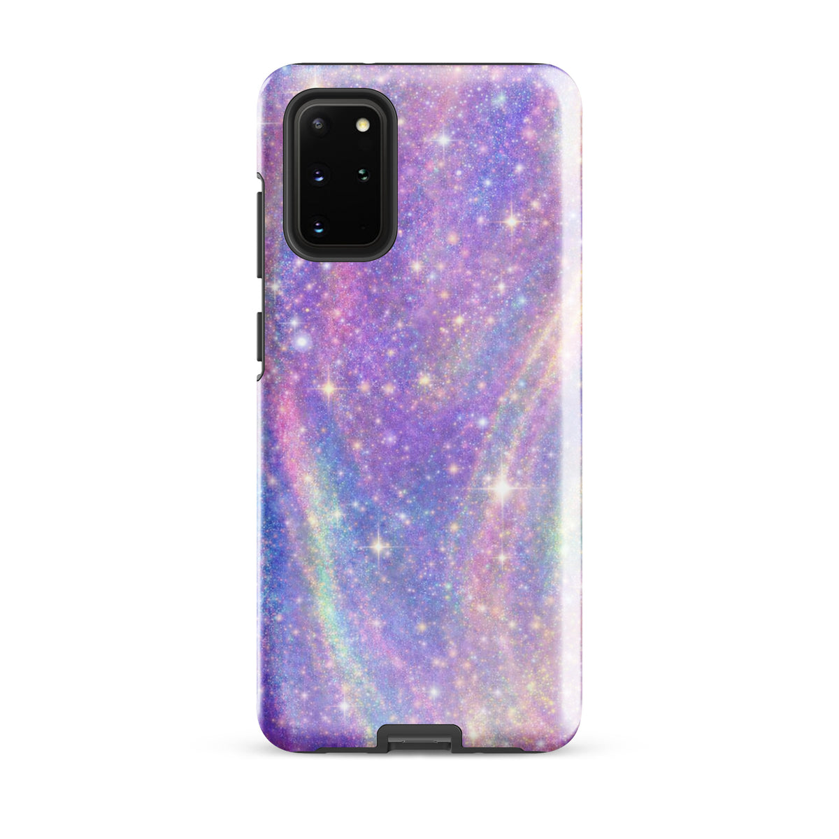 Phone Case for Samsung Galaxy with cosmic dream swirl design in pastel purples, pinks, blues, and golden sparkles.