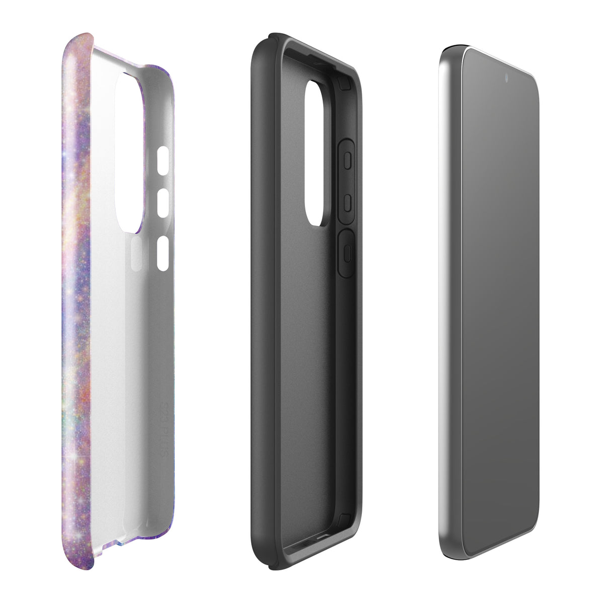 Phone Case for Samsung Galaxy with Cosmic Dream Swirl design in pastel colors showcasing vibrant, dreamy hues and protective layers.