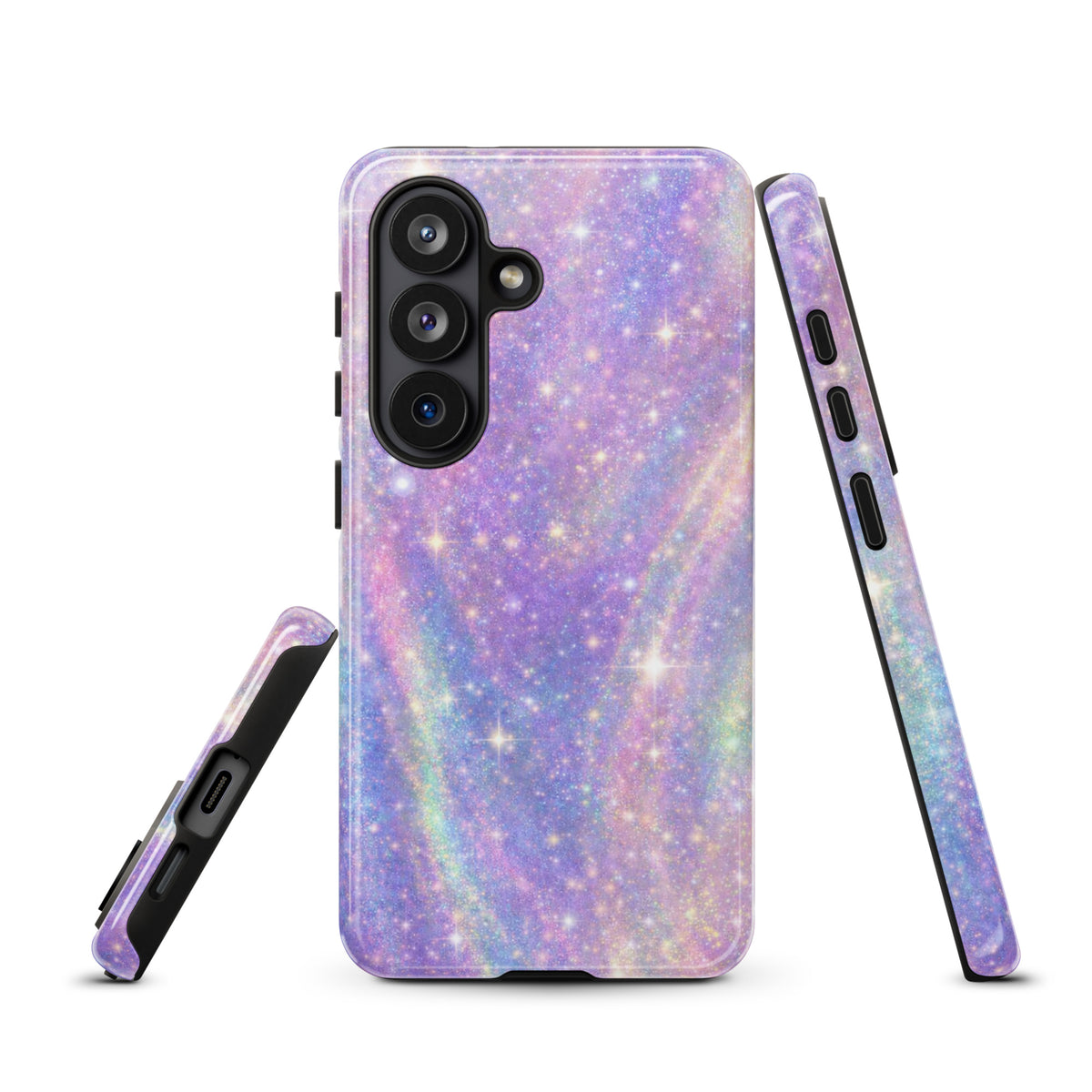Phone Case for Samsung Galaxy in Cosmic Dream Swirl design with pastel colors and sparkles