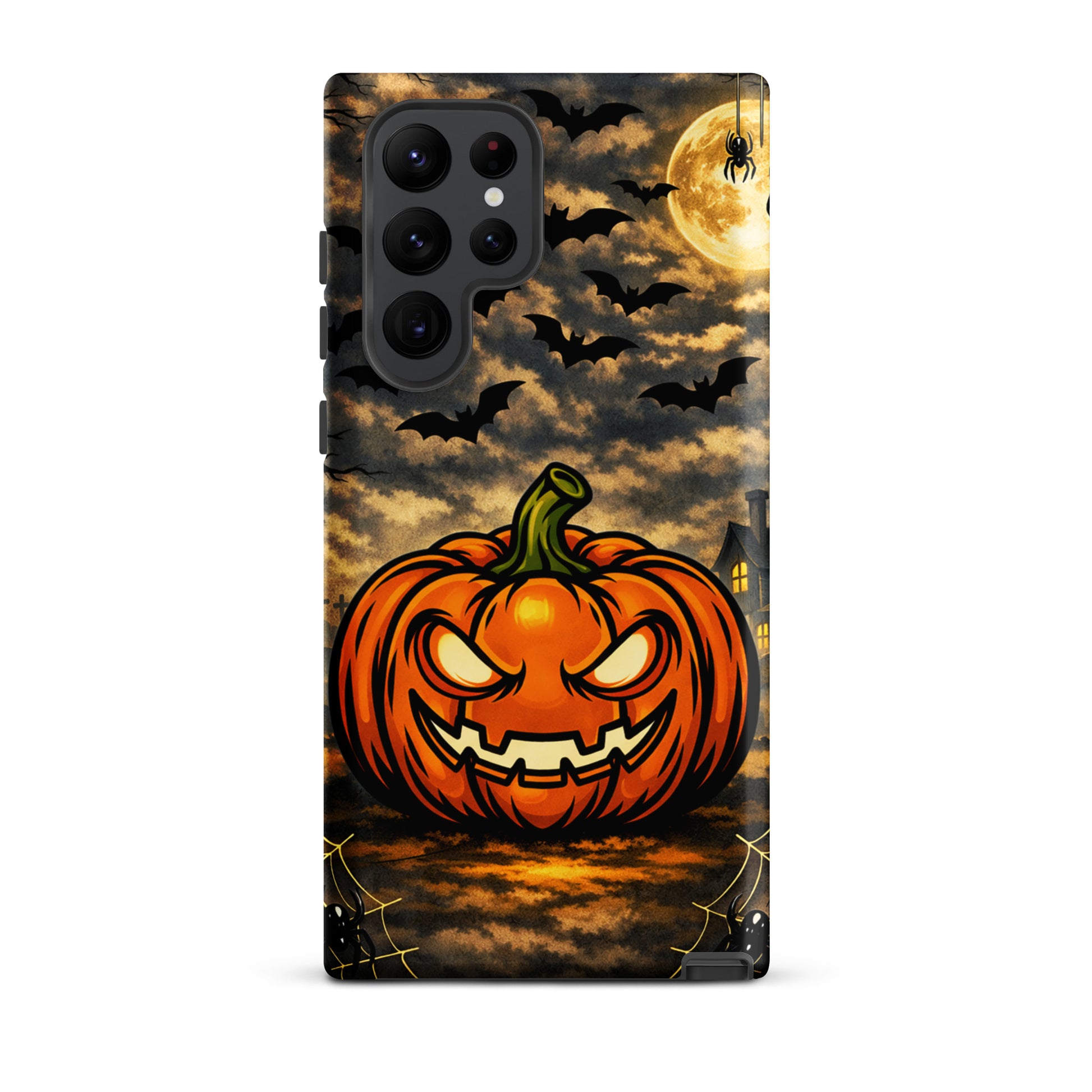 Phone Case for Samsung Galaxy with Halloween pumpkin and haunted house scene