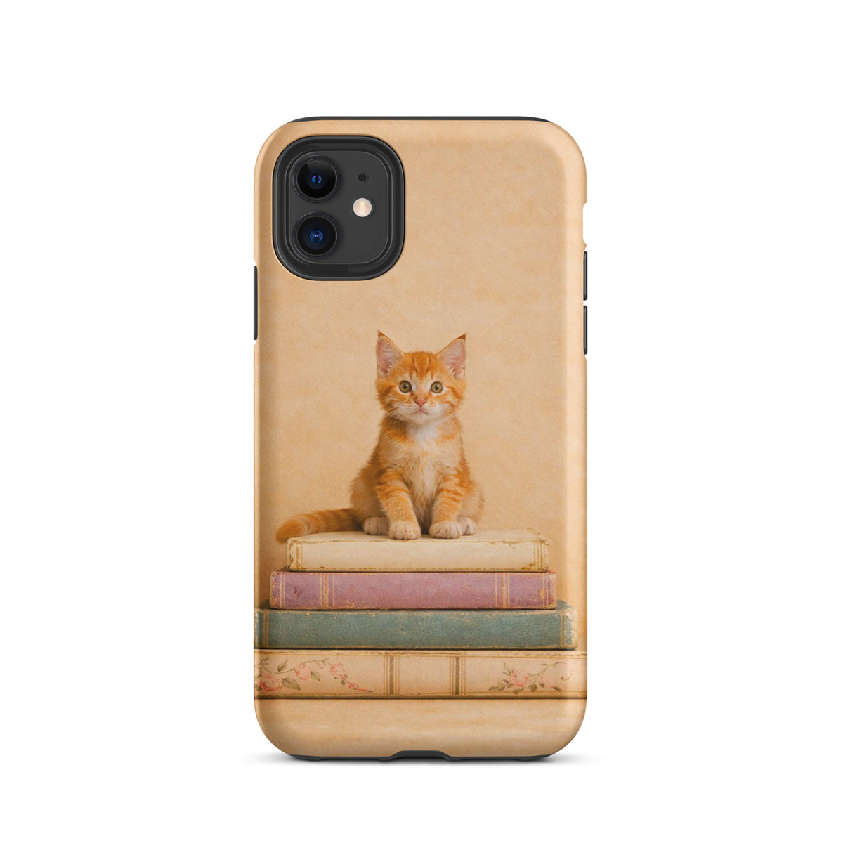 Phone Case with cozy kitten on vintage books design for iPhone xx219