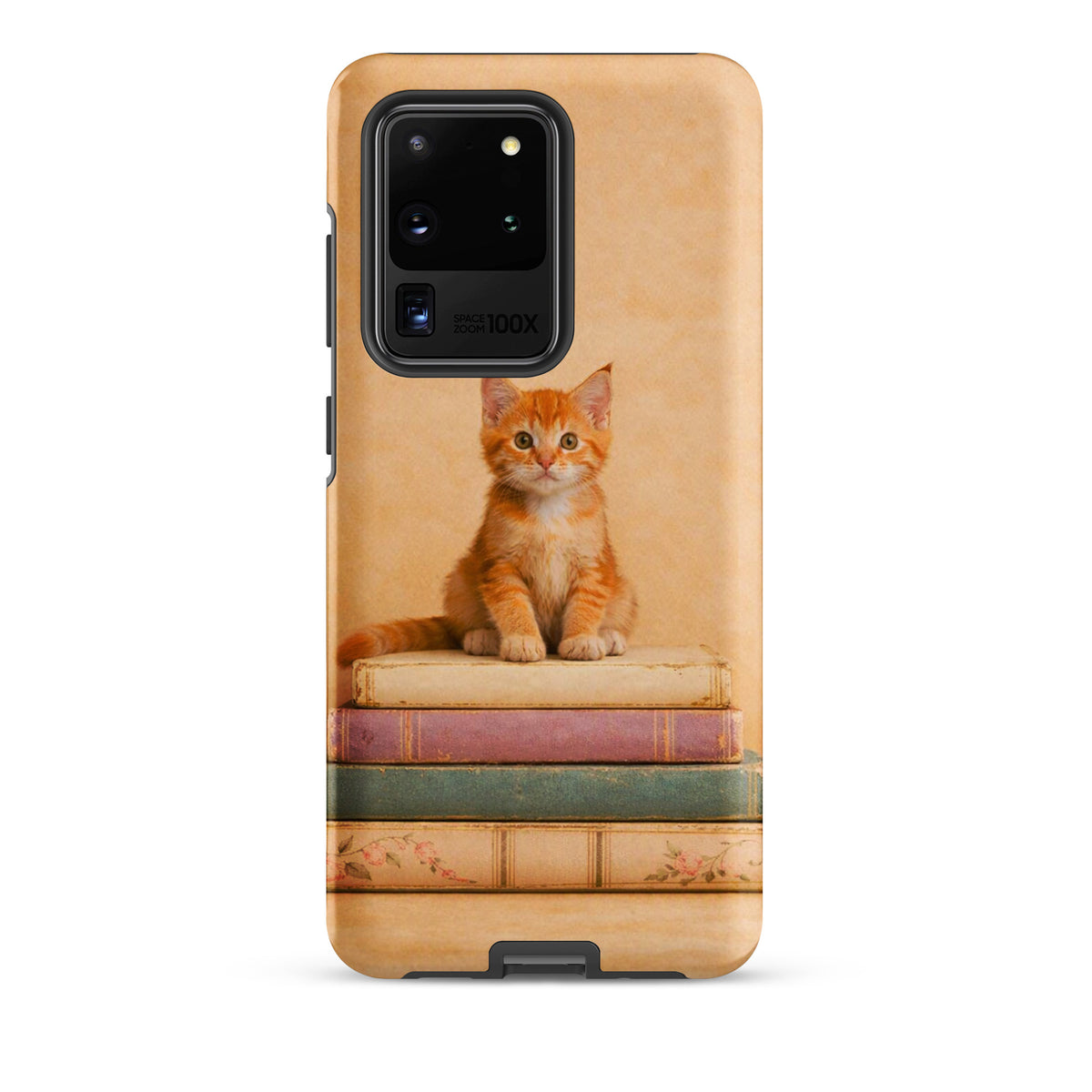 Phone Case featuring cozy kitten on vintage books for Samsung Galaxy