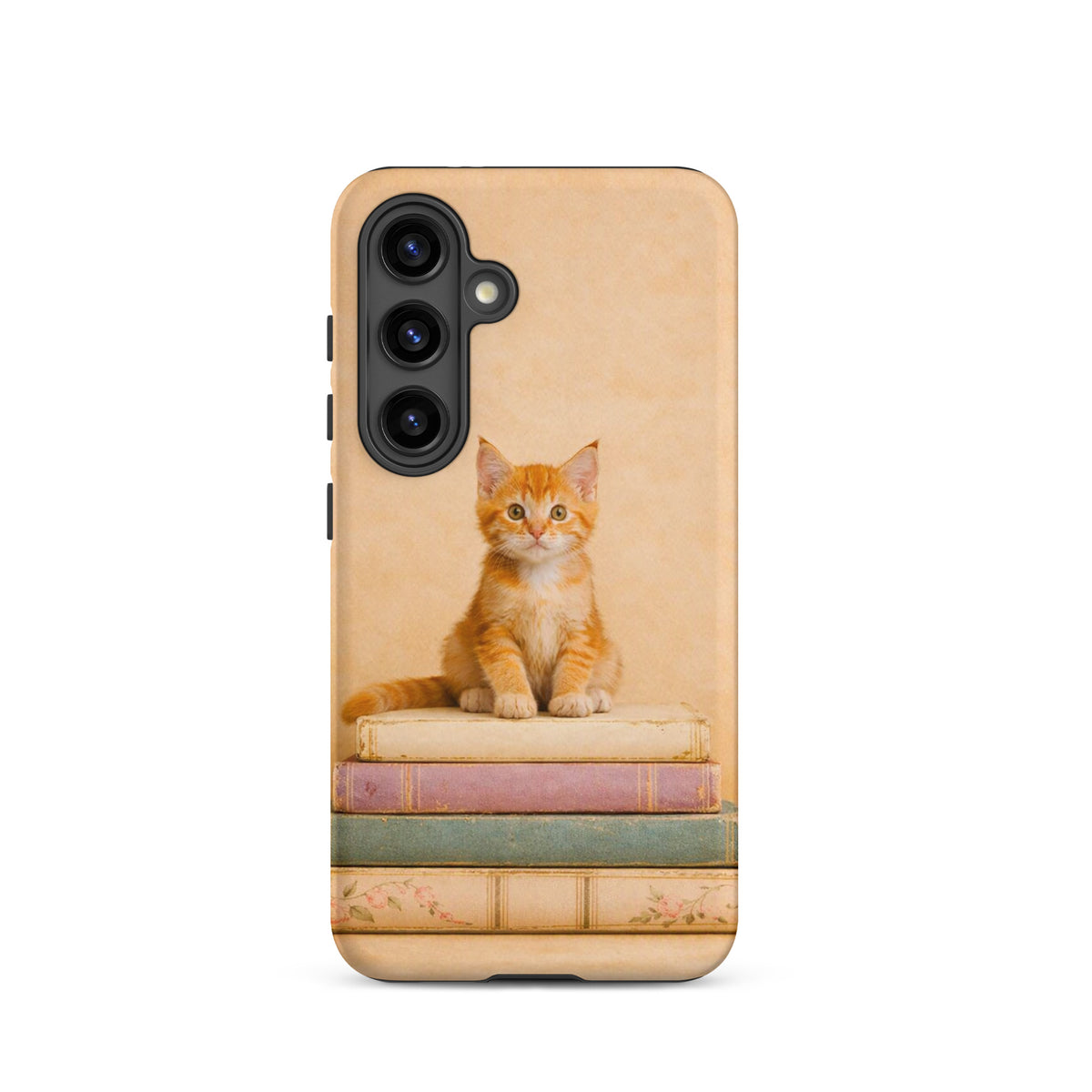 Phone Case with kitten on vintage books design for Samsung Galaxy