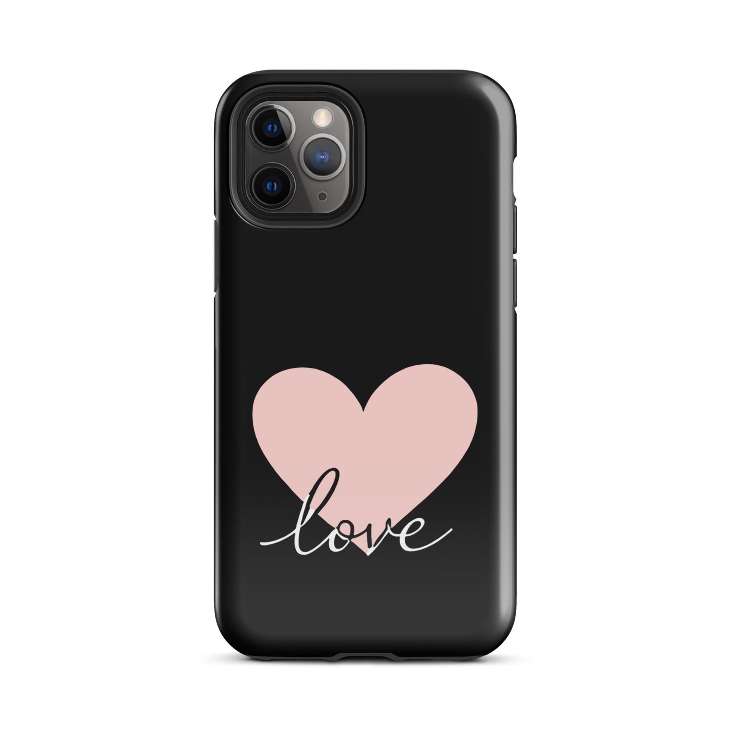 Phone Case for iPhone with heart and script "love" design, offering stylish and romantic protection for your device.