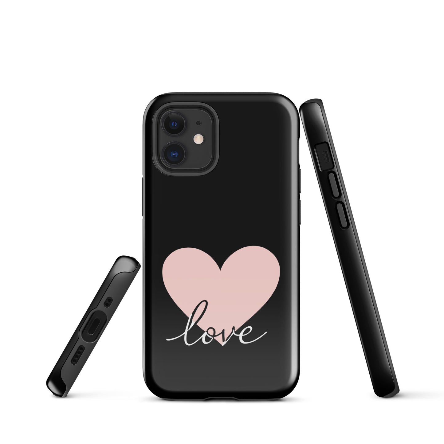 Phone Case for iPhone with Heart and Script Love Design, providing stylish protection with a minimalist romantic twist.