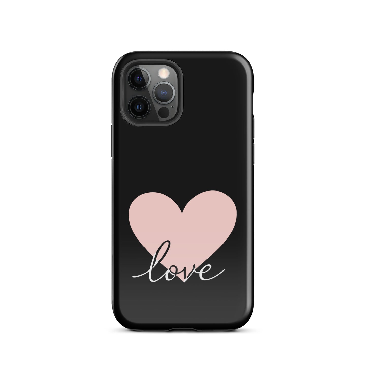Phone Case for iPhone with heart and script love design, minimalist and stylish.