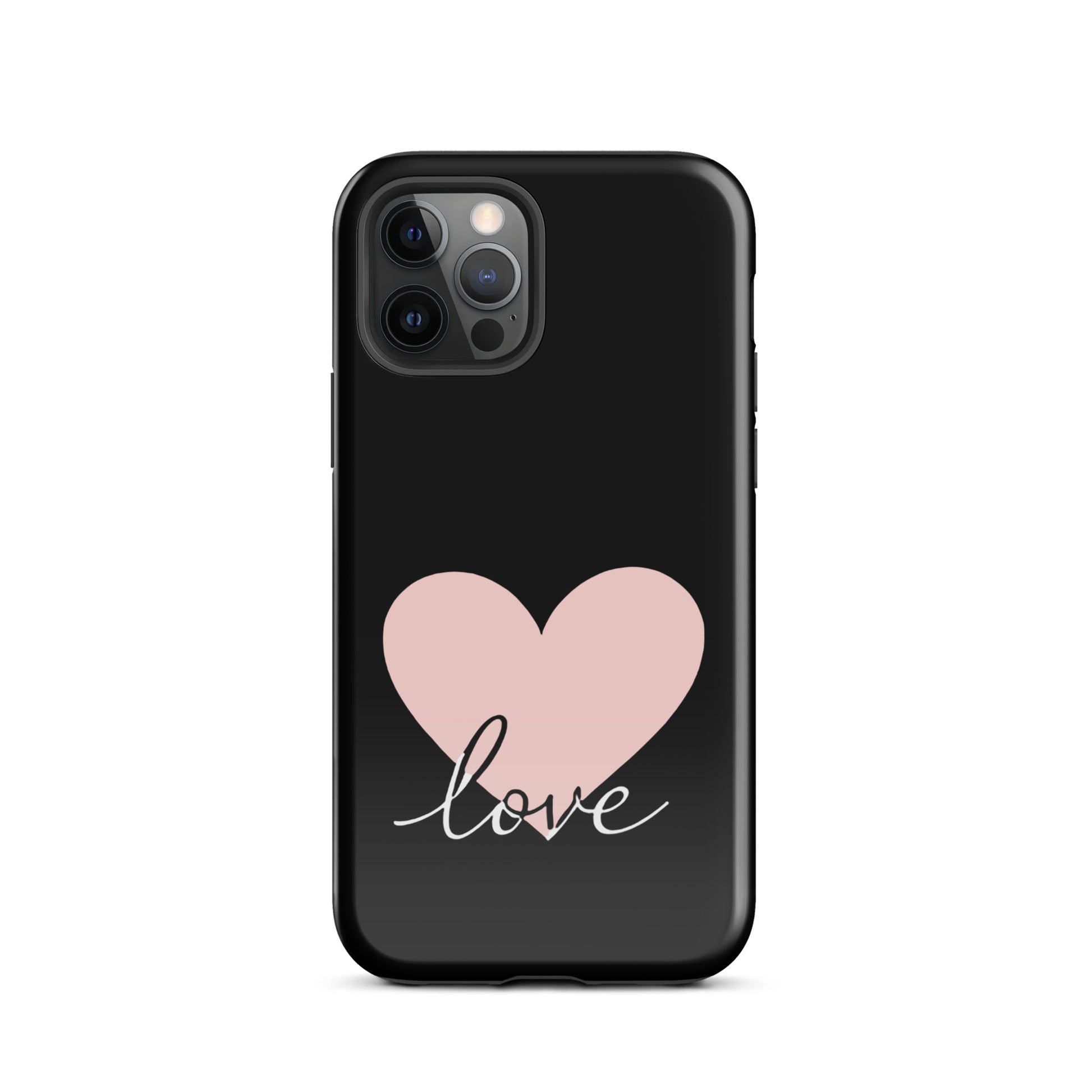 Phone Case for iPhone with heart and script love design, minimalist and stylish.