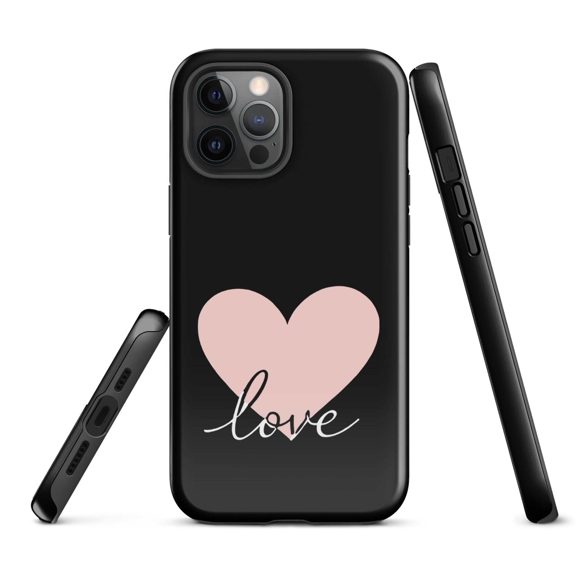 Phone Case for iPhone with heart and script love design