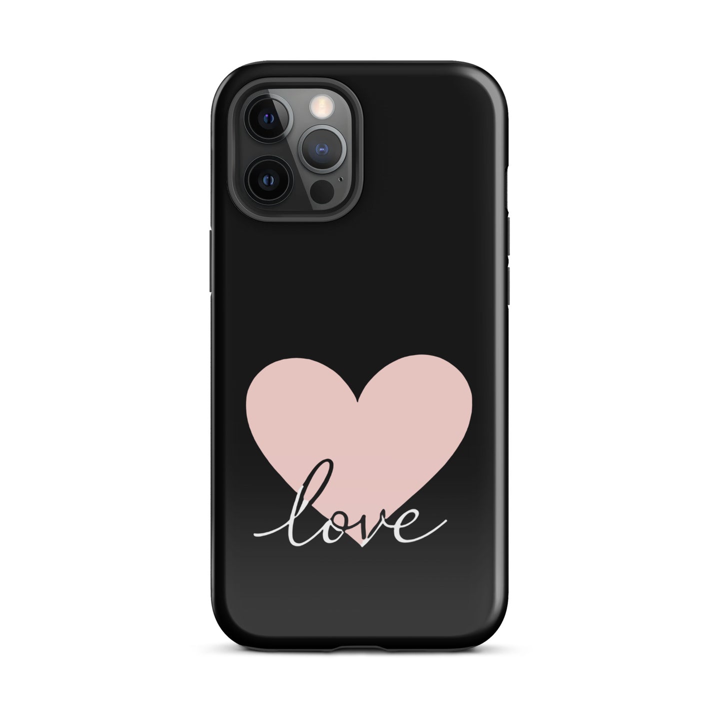 Phone Case for iPhone with heart and script love design, featuring minimalist charm and romantic style.
