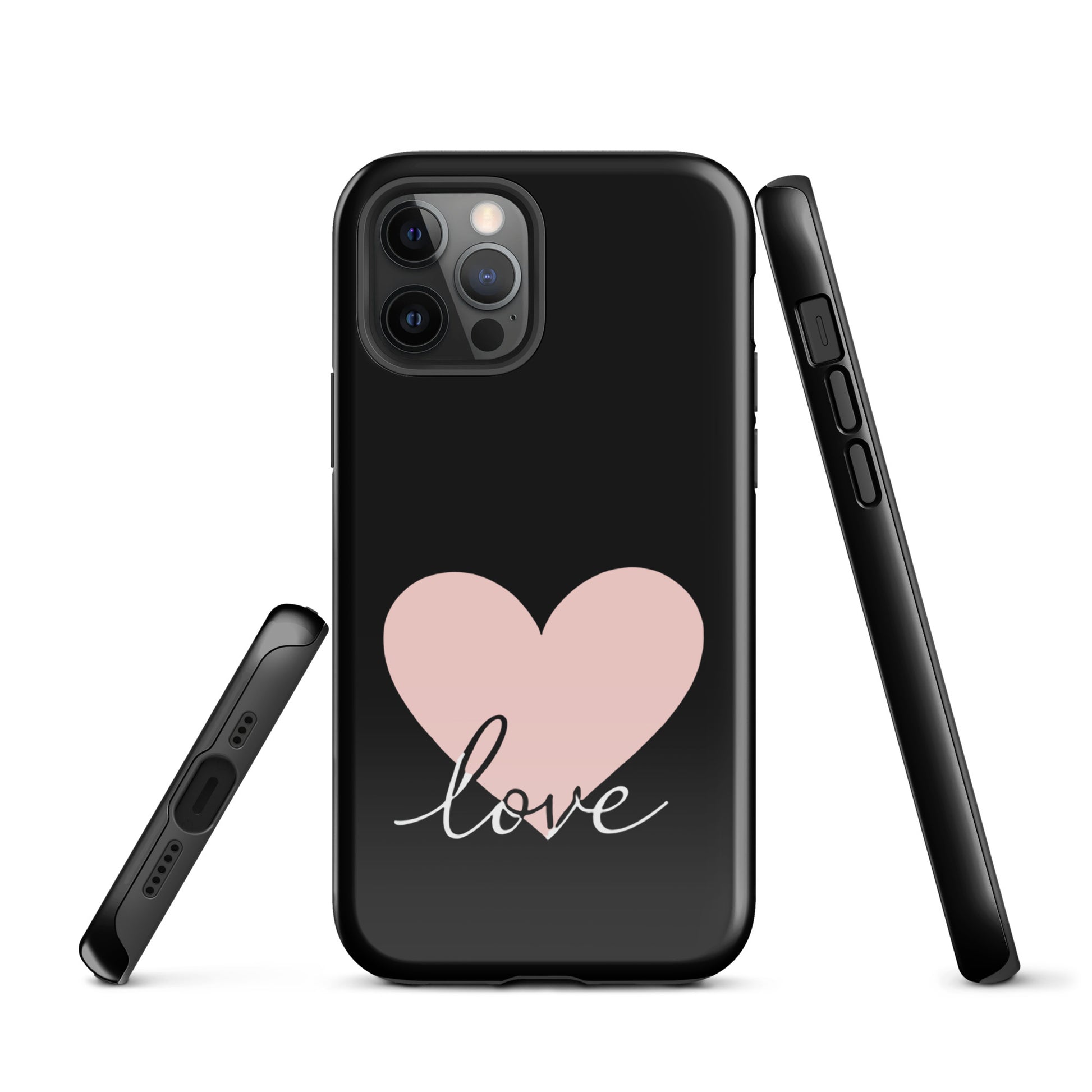 Phone Case for iPhone with heart and script love design, offering minimalist charm and protection.