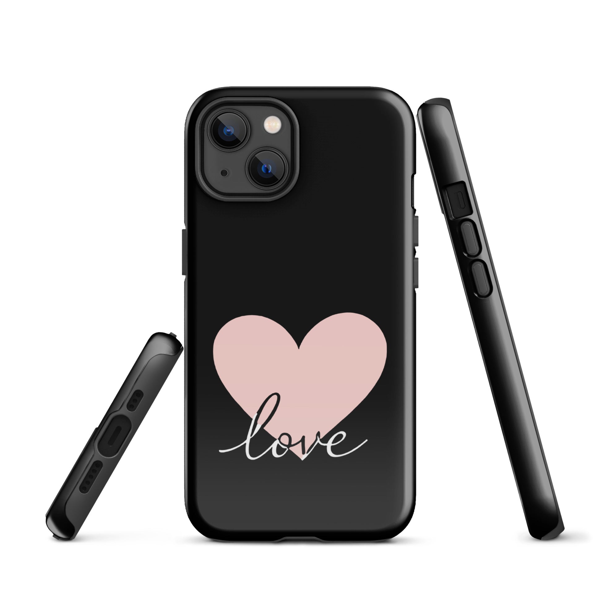 Phone Case for iPhone with heart and script love design, featuring minimalist charm and protection in a stylish and romantic look.
