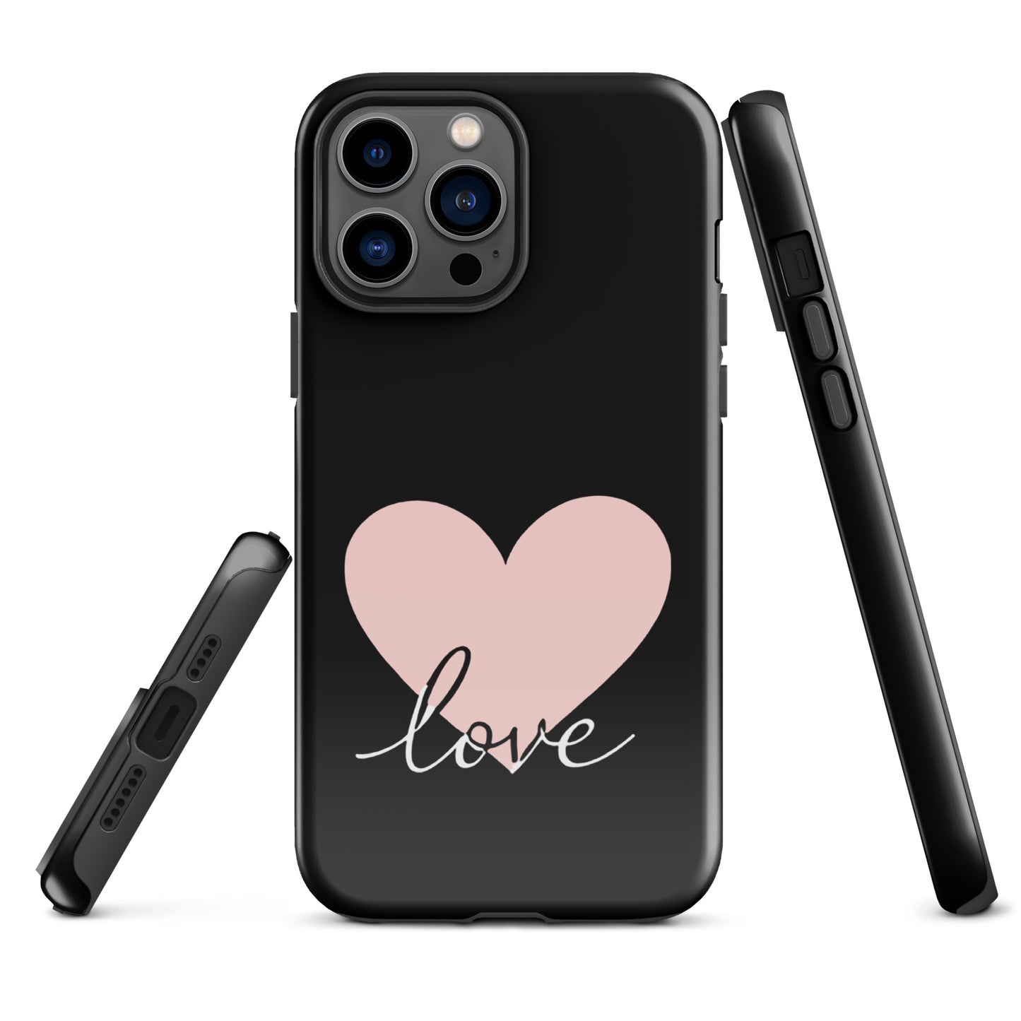 Phone Case for iPhone with heart and script love design, minimalist and stylish