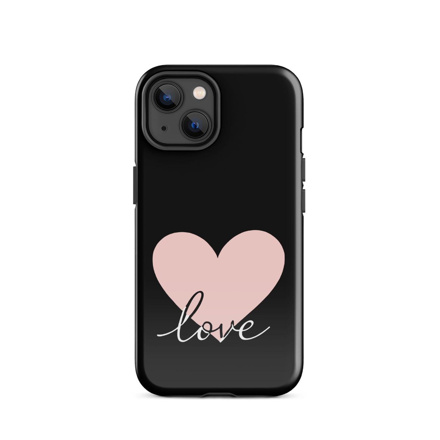 Phone Case for iPhone featuring a heart and script love design, offering minimalist charm and protection.