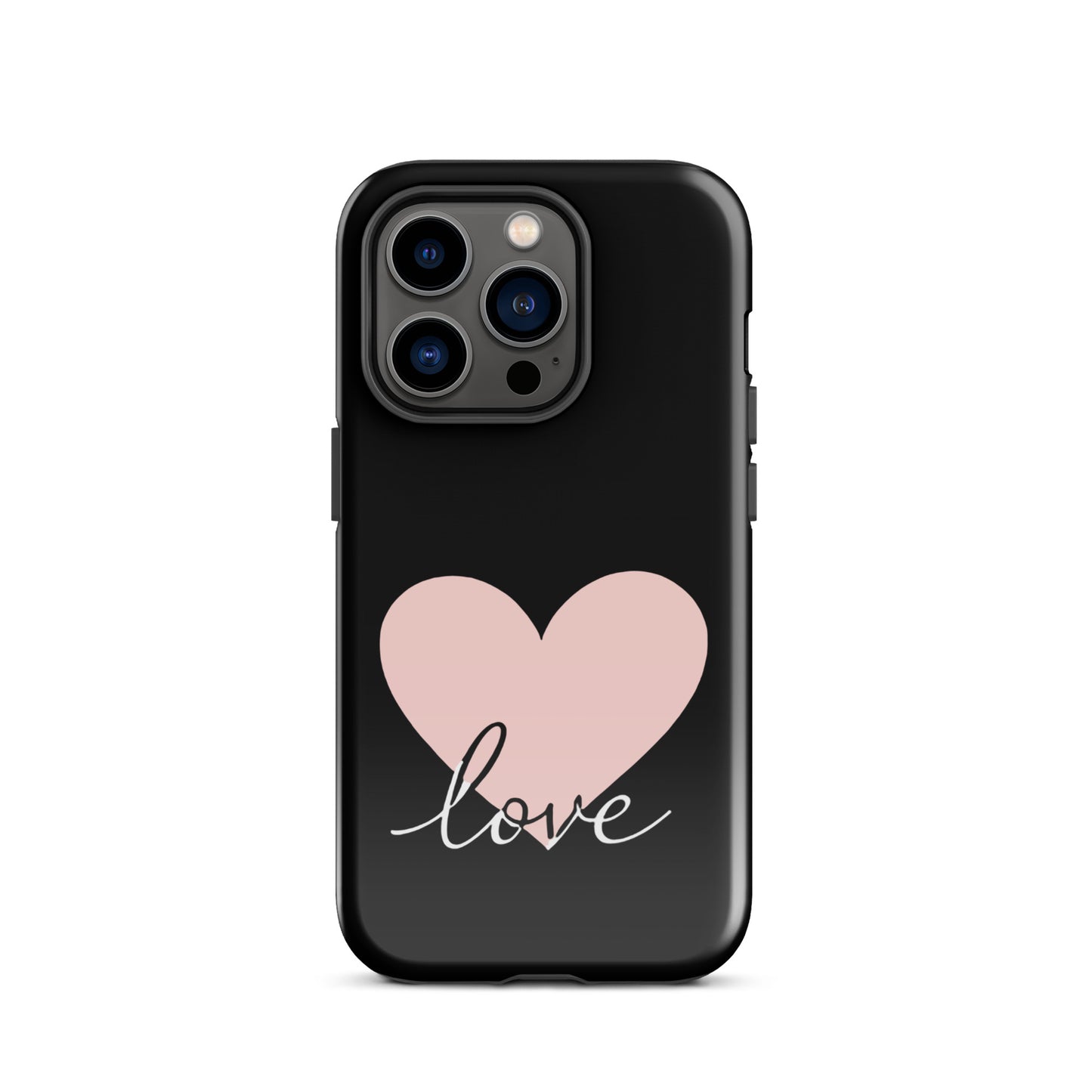 Phone Case for iPhone with heart and script love design, minimalist style, romantic gift choice, protective and stylish phone accessory.