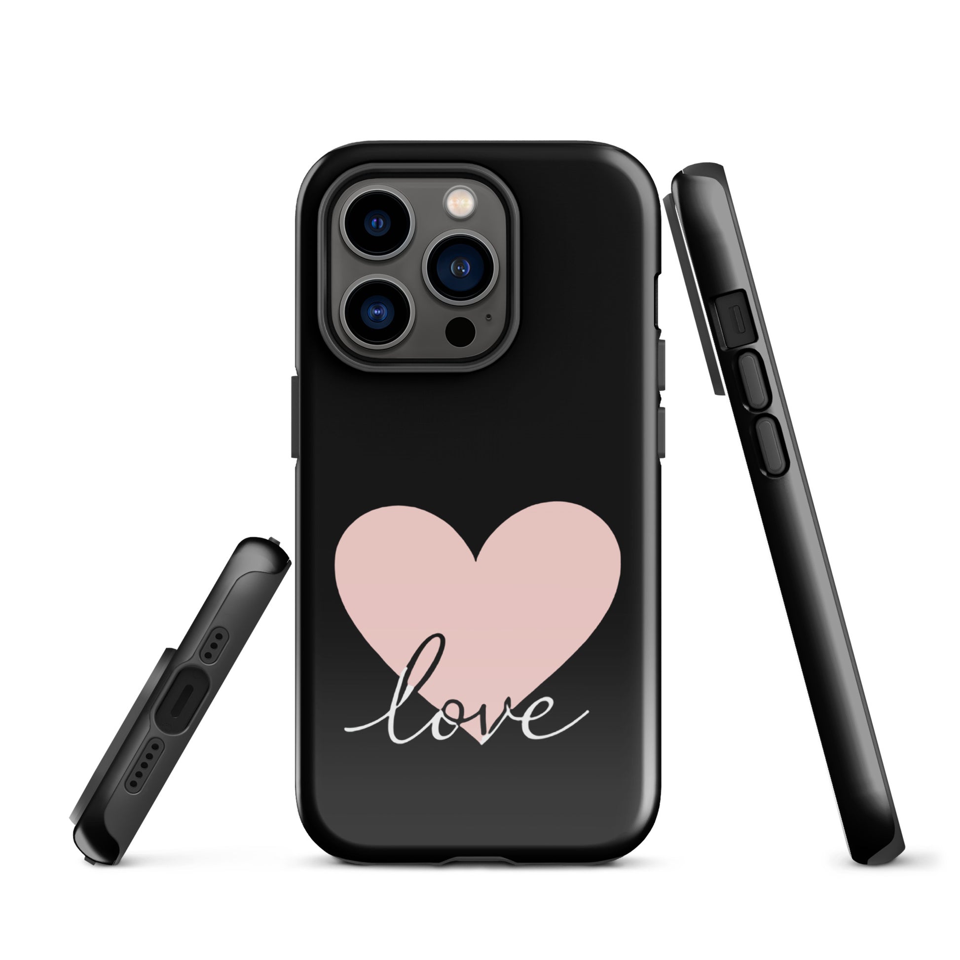 Phone Case for iPhone with heart and script love design, featuring minimalist charm and dependable protection.