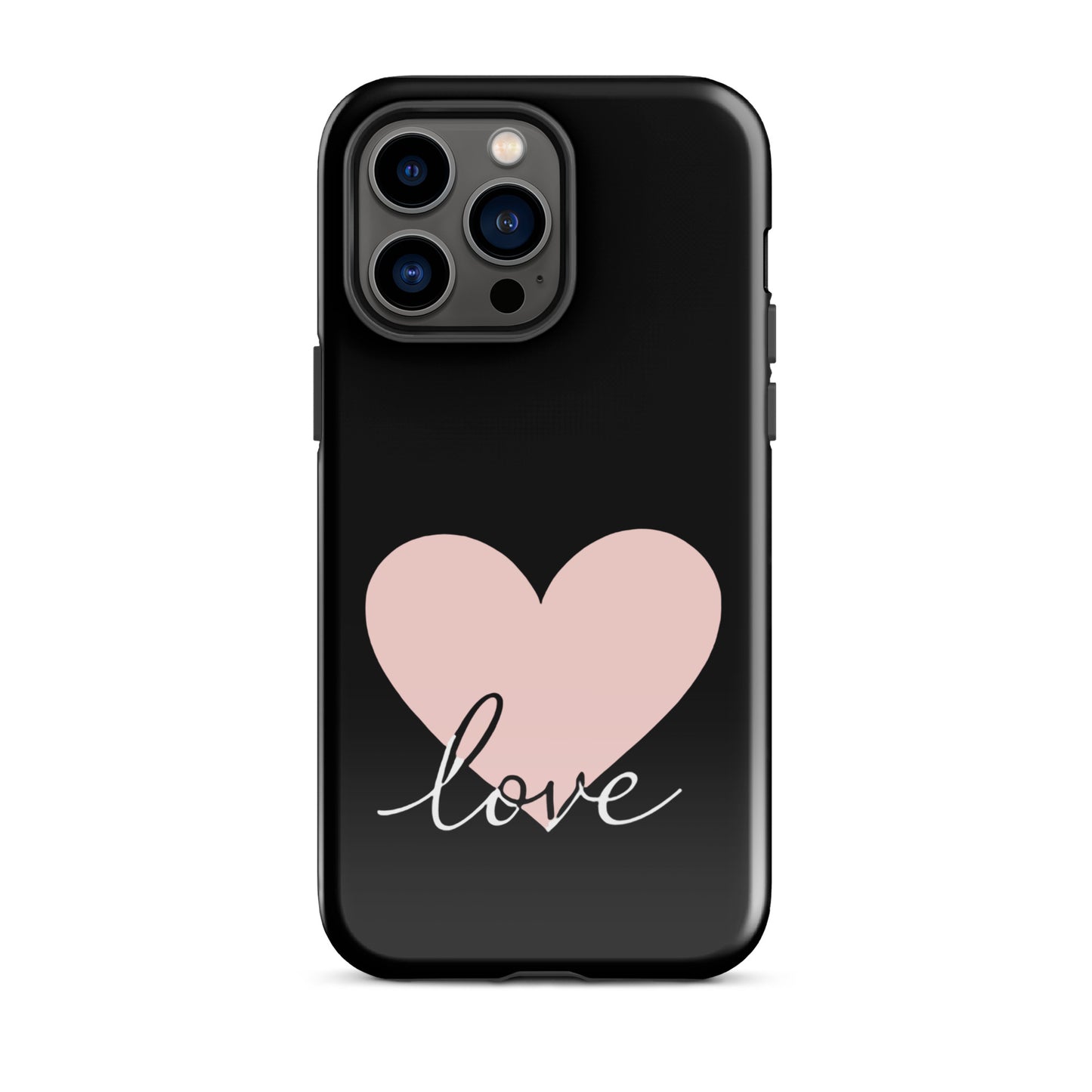 Phone Case for iPhone with heart and love script design, minimalist charm and modern protection.
