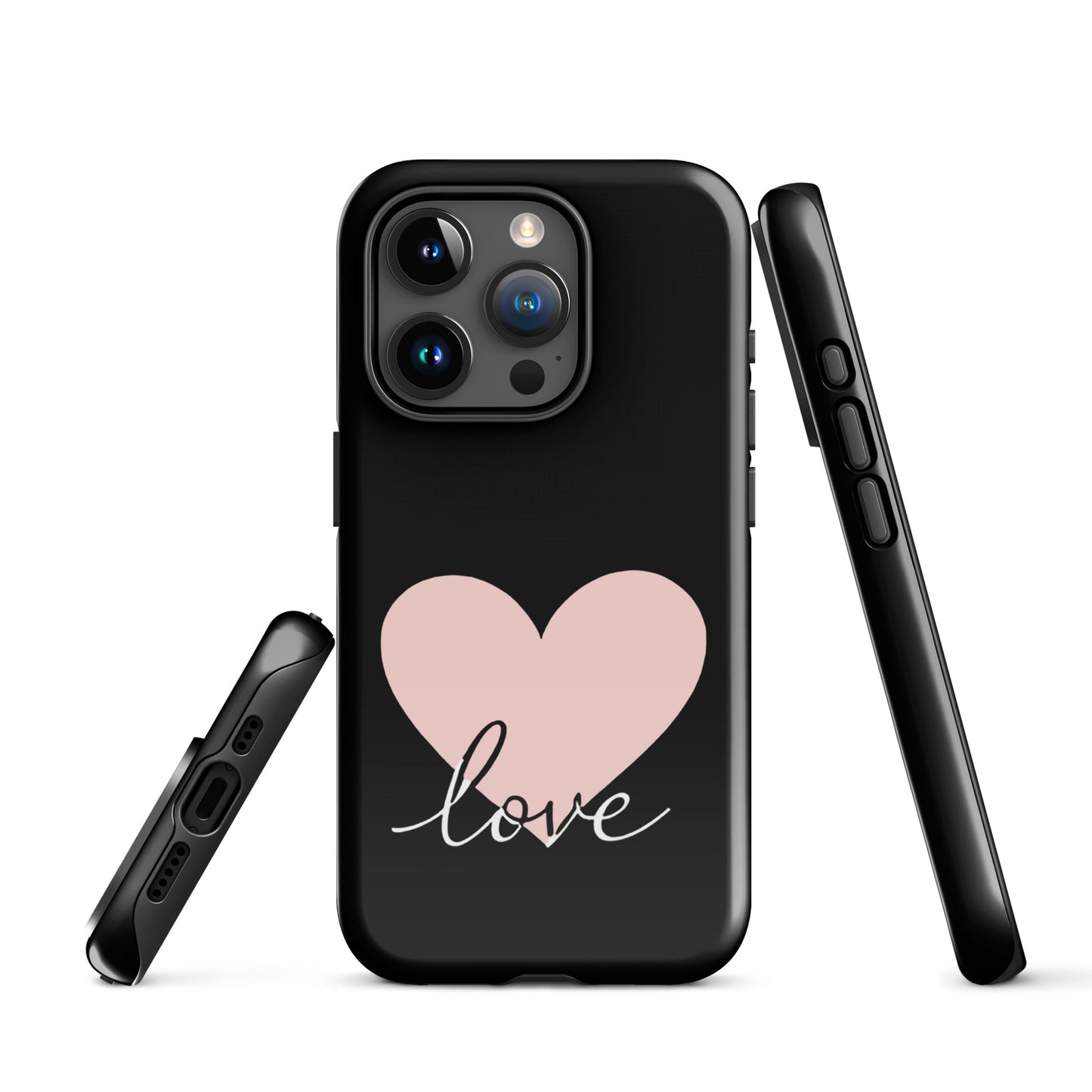 Phone Case for iPhone with heart and script love design, minimalist and stylish protection
