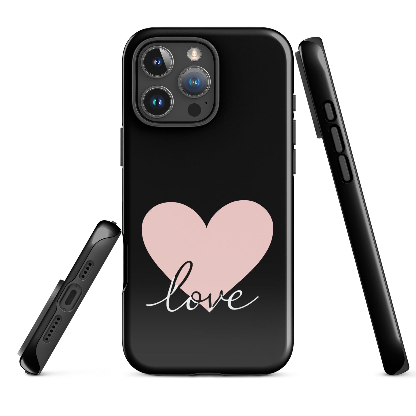 Phone Case for iPhone with heart and script love design, featuring minimalist and romantic style for modern protection.