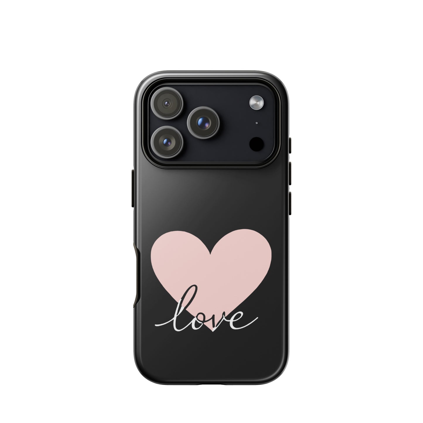 Phone Case for iPhone with Heart and Script Love Design, featuring minimalist charm and romantic twist for stylish protection.
