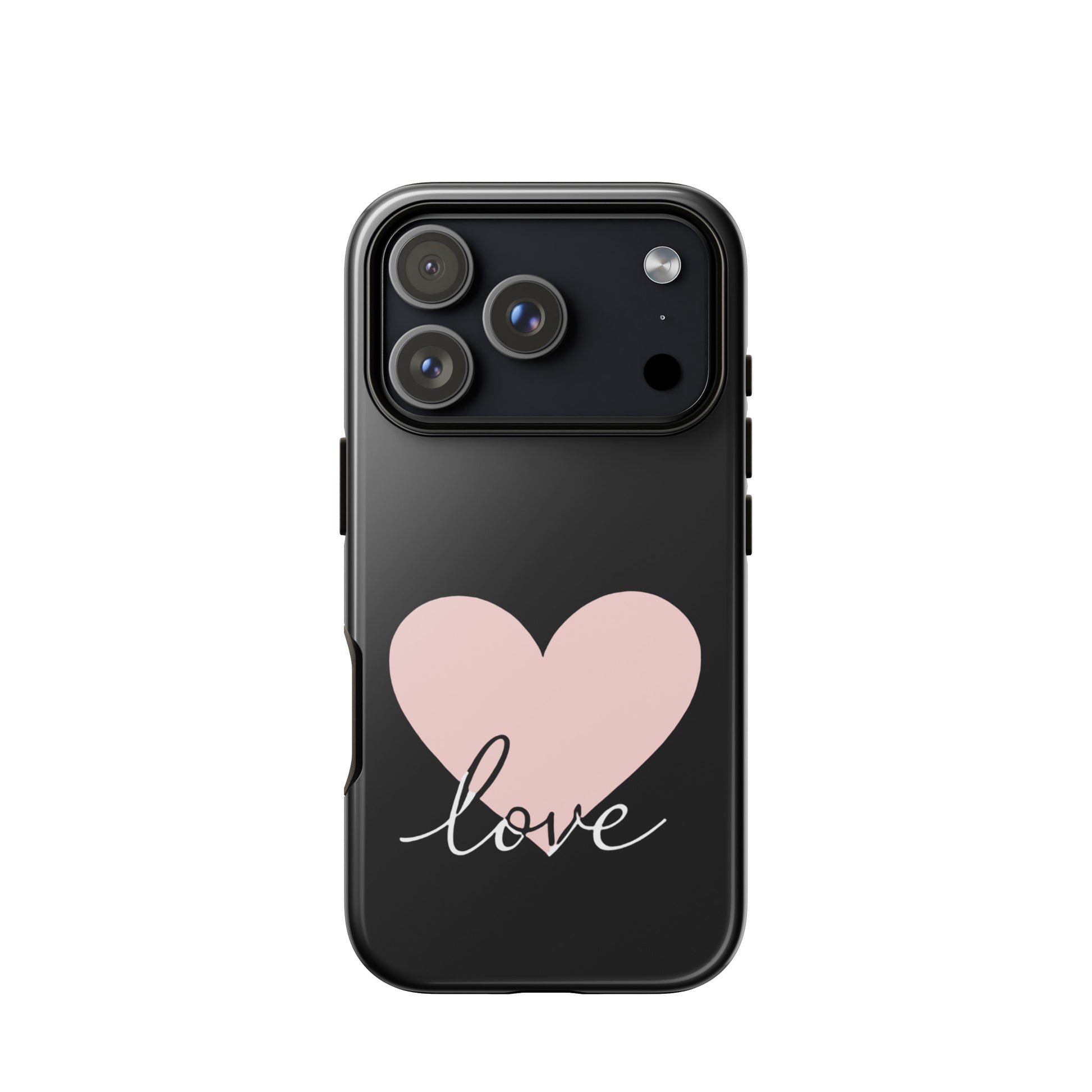 Phone Case for iPhone with Heart and Script Love Design, featuring minimalist charm and romantic twist for stylish protection.