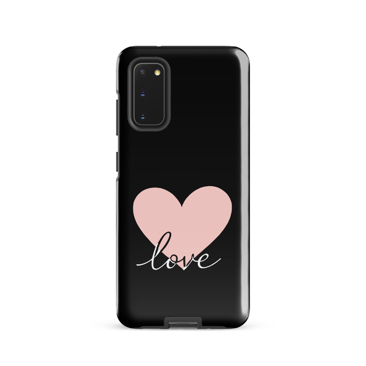 Phone Case Samsung Galaxy with heart and script 'love' design, minimalist charm, protective accessory, romantic style