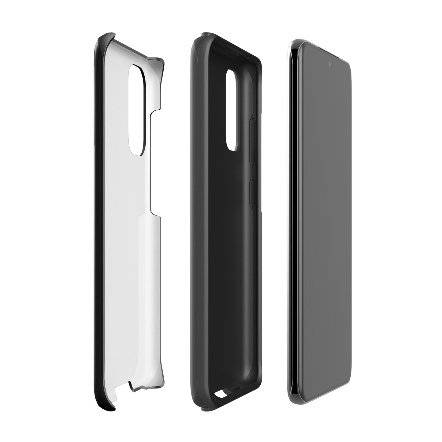Phone Case Samsung Galaxy with Heart & Script Love Design, showcasing protective layers and minimalist charm for modern style.