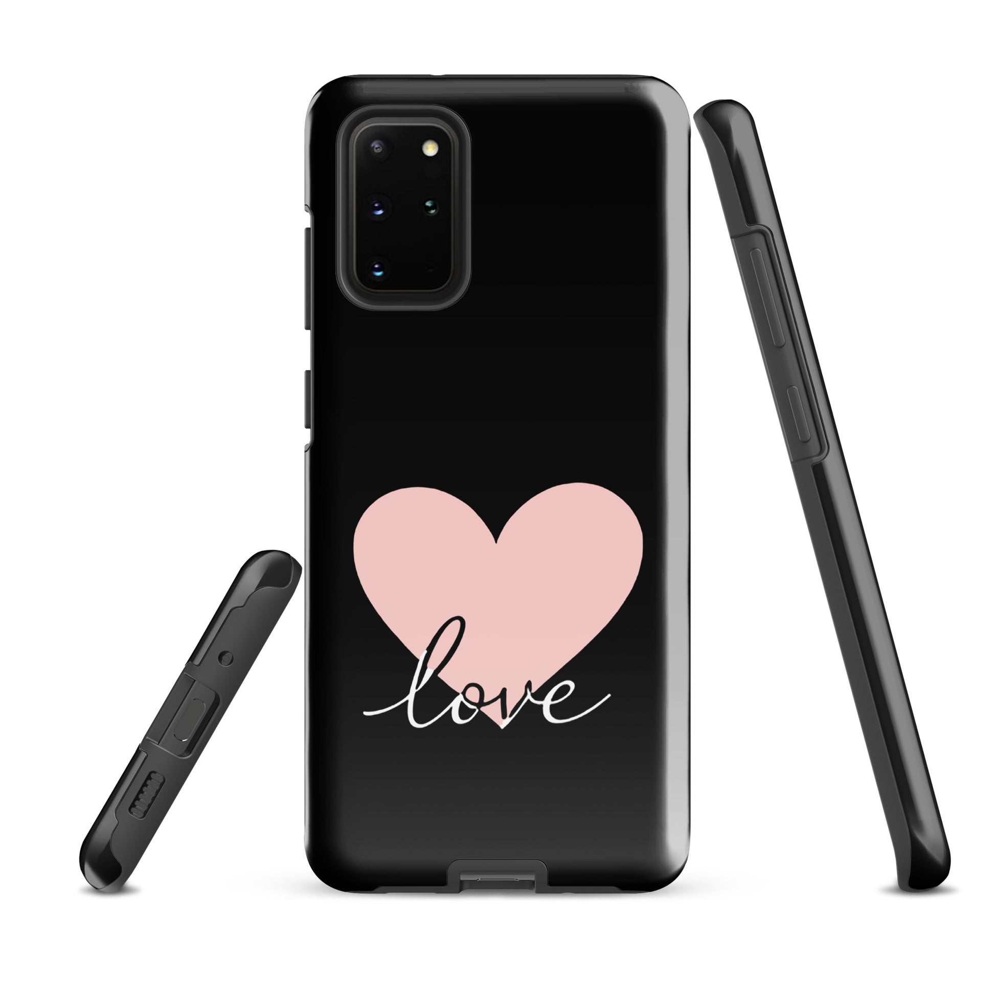Phone Case Samsung Galaxy with heart and script love design, featuring sweet minimalist charm and modern style