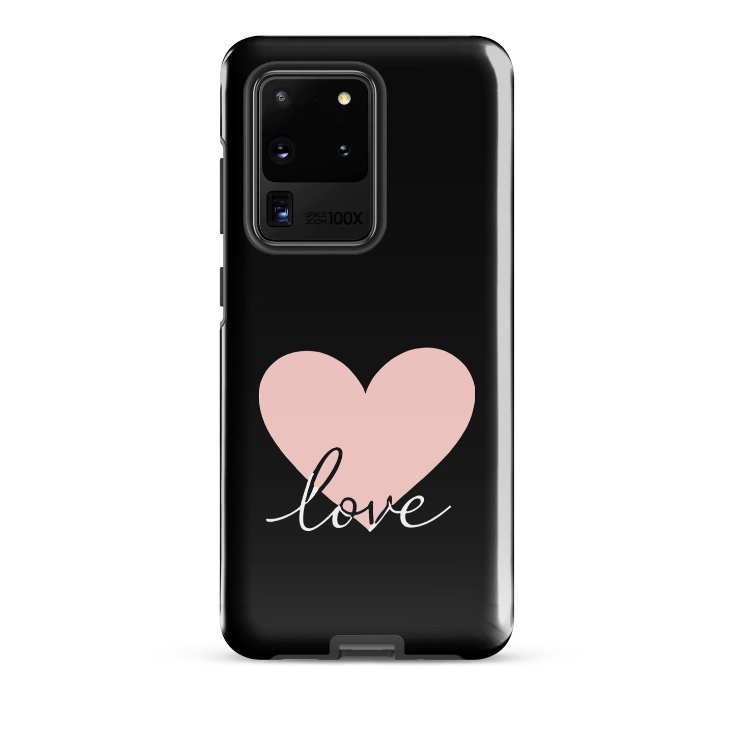 Phone Case Samsung Galaxy with heart and script love design, minimalist and romantic style, sleek protection for your device.