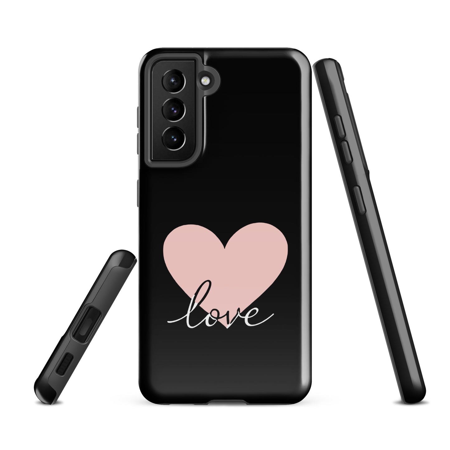 Phone Case Samsung Galaxy with Heart & Script Love Design, stylish and protective cover with romantic charm for everyday use.
