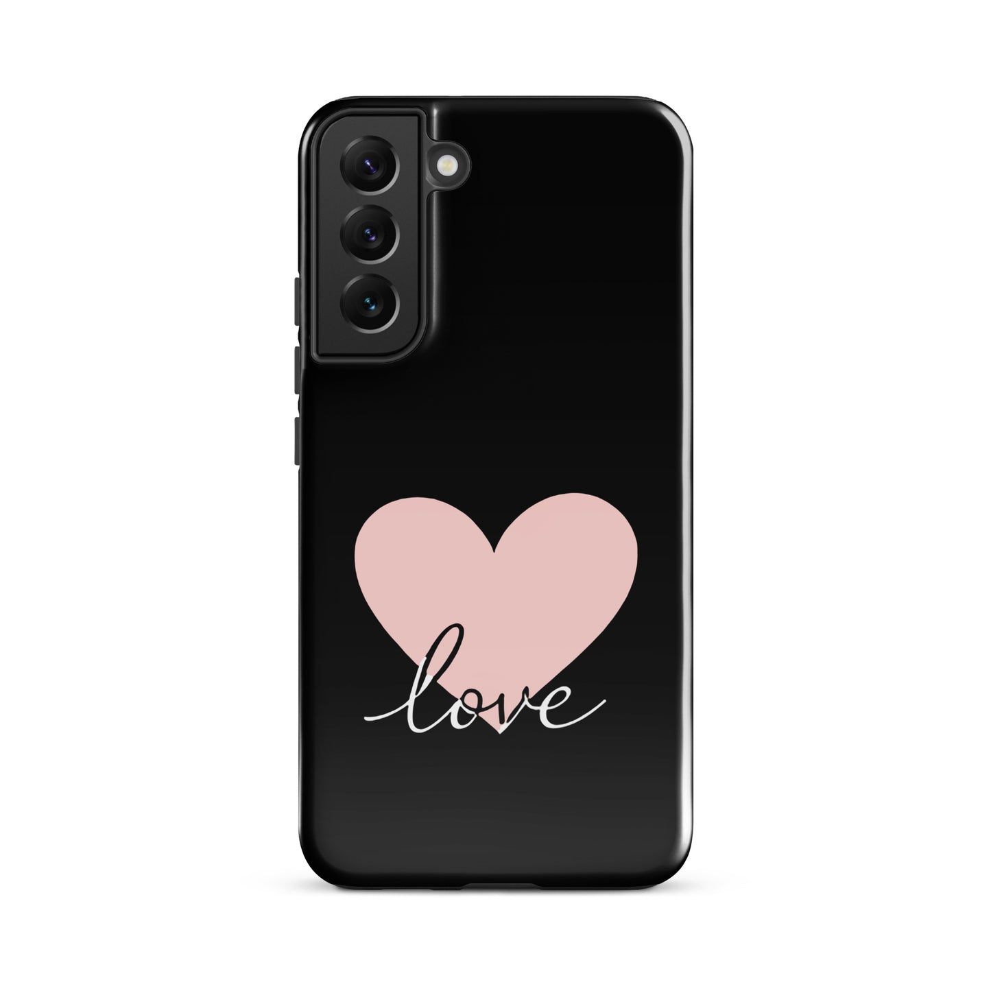 Phone Case Samsung Galaxy with heart and script love design for modern style and device protection.