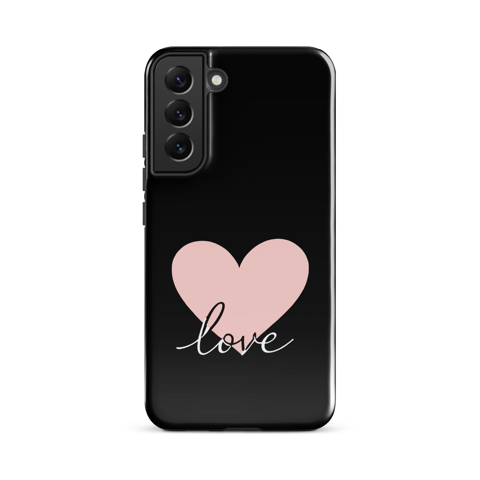 Phone Case Samsung Galaxy with heart and script love design for modern style and device protection.