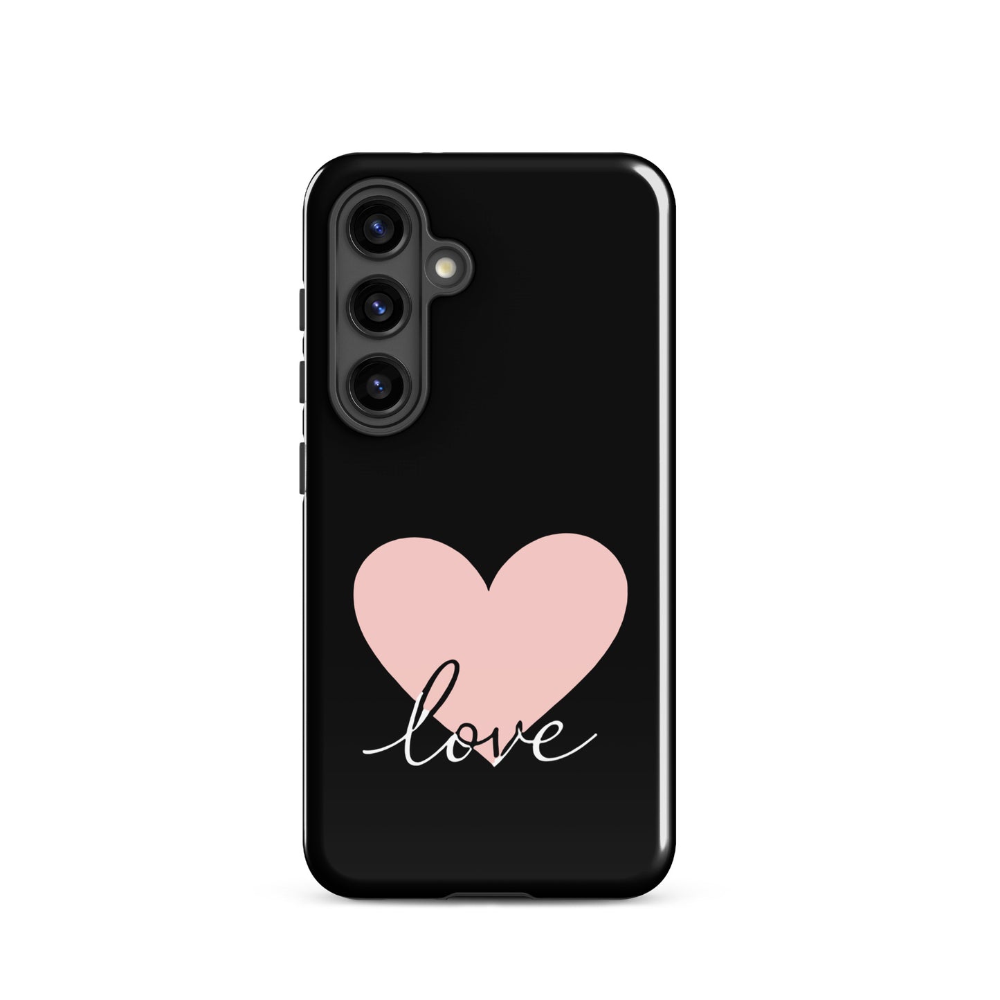 Phone Case Samsung Galaxy with heart and script love design, minimalist and stylish