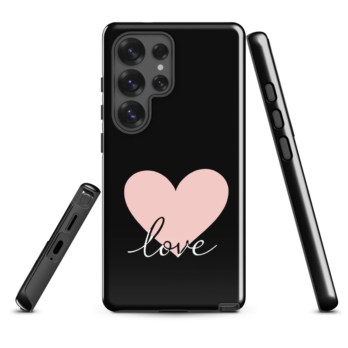 Phone Case Samsung Galaxy with heart and script love design, minimalist charm and protection, perfect romantic gift, stylish accessory.