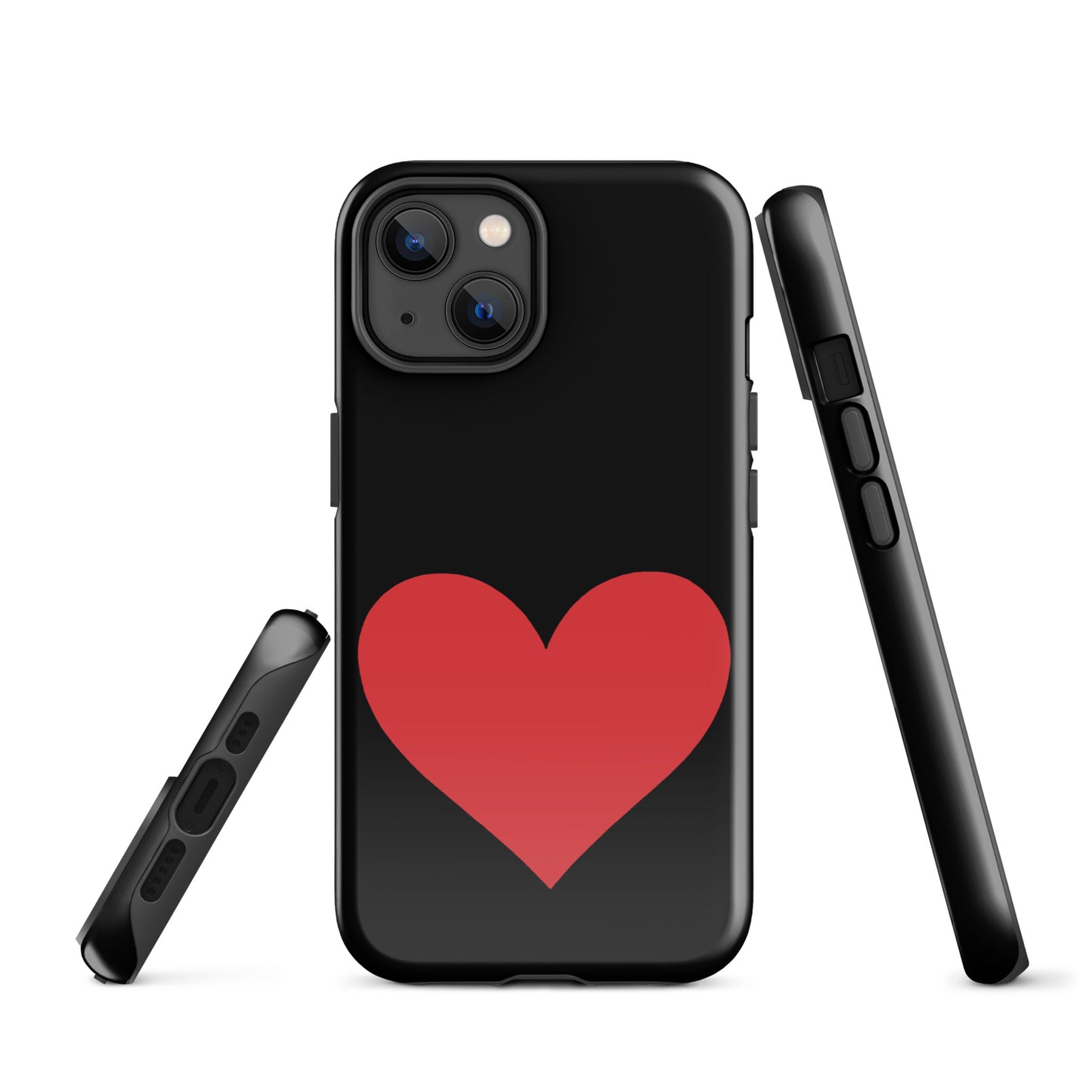 Phone Case for iPhone with bold heart design in vibrant color options.