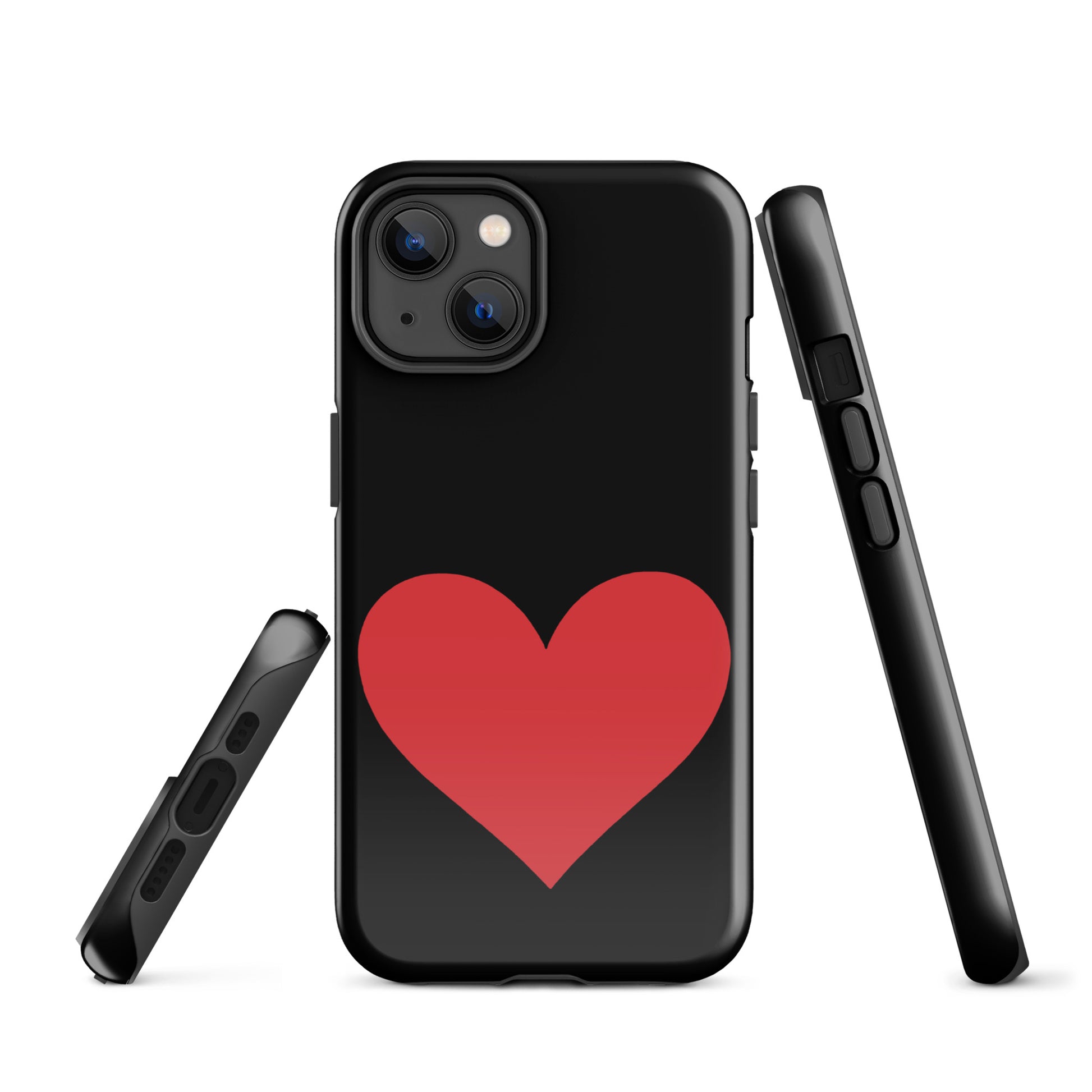 Phone Case for iPhone with bold heart design in vibrant color options.