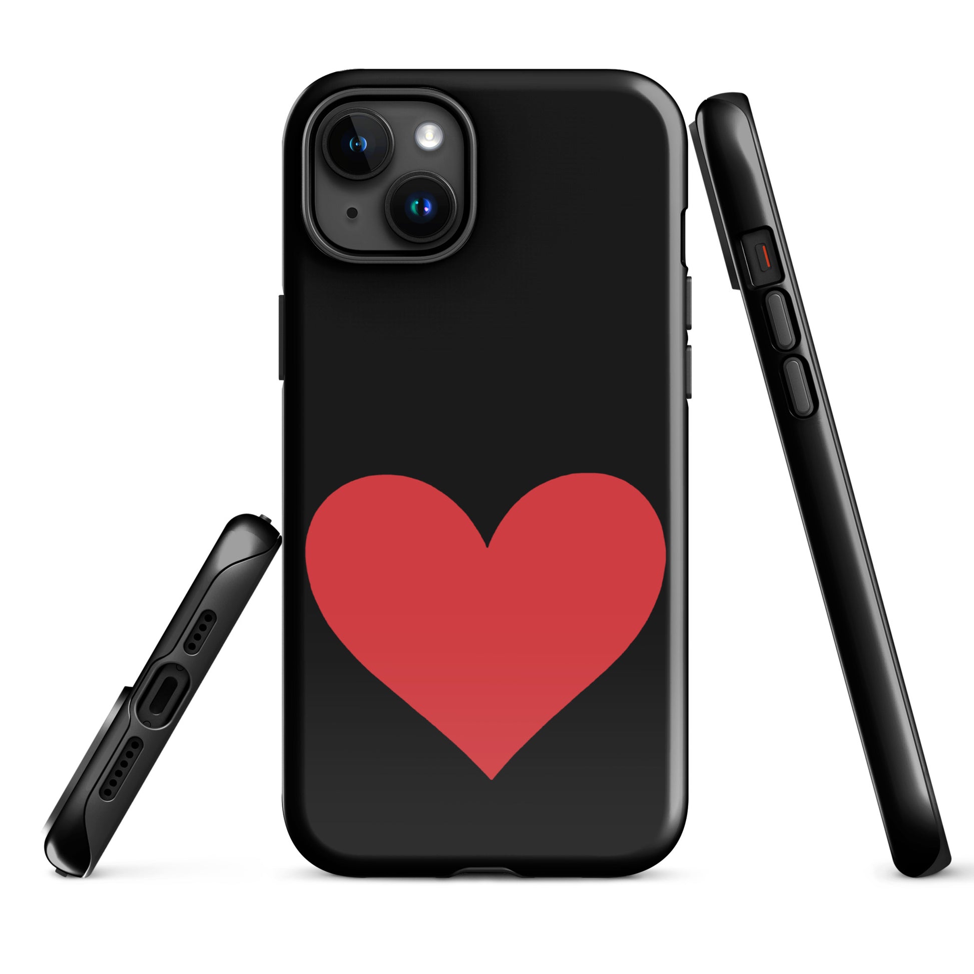 Phone Case for iPhone with heart design in vibrant color options, offering style and protection. Ideal for love-themed smartphone accessory.