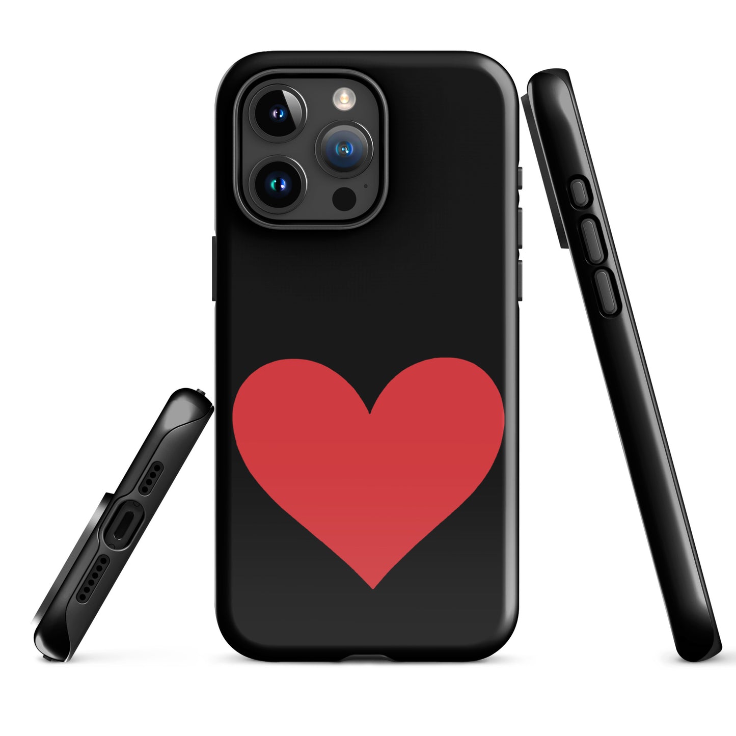 Phone Case for iPhone with a red heart design in vibrant color options, offering stylish protection and expressive style for your device.