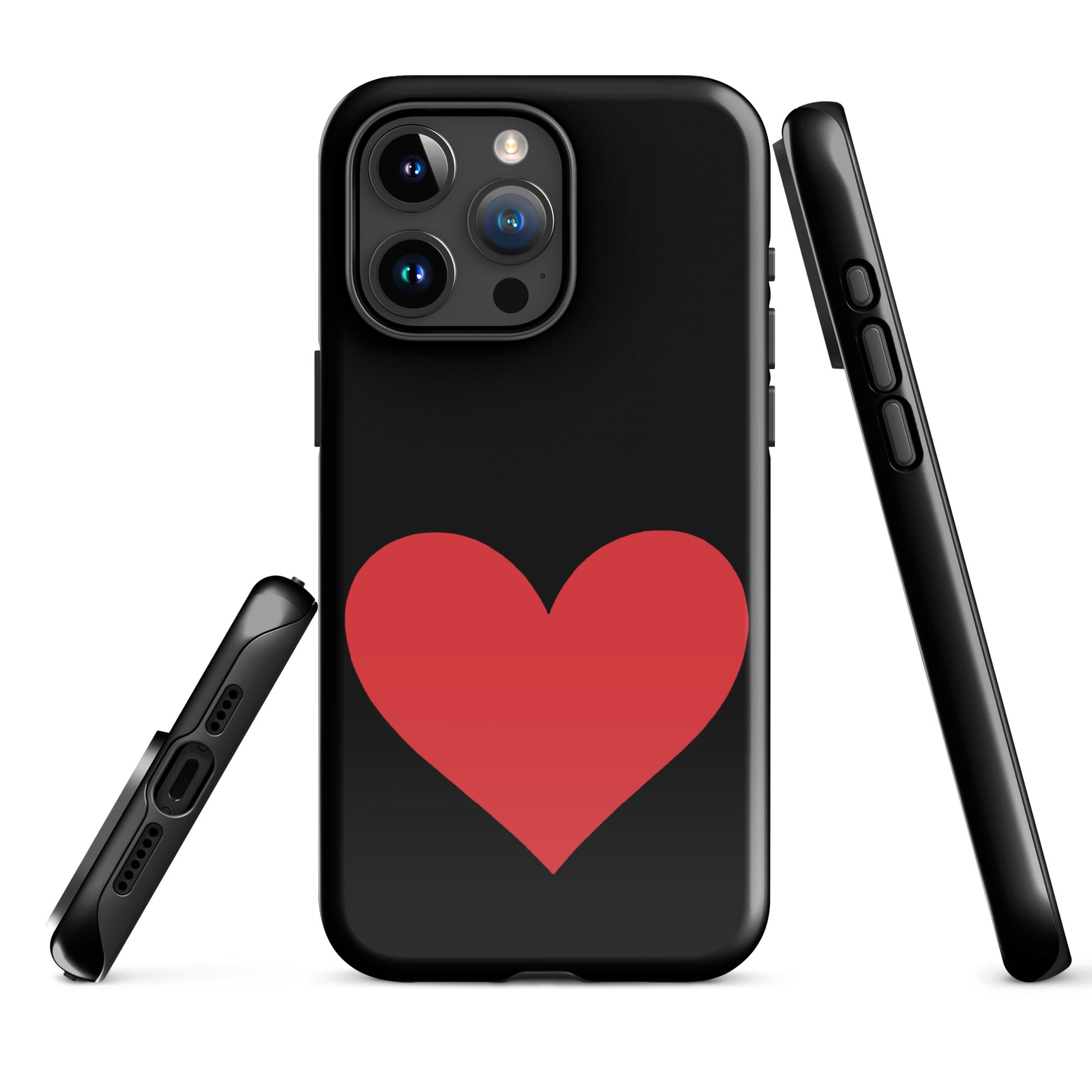 Phone Case for iPhone with a red heart design in vibrant color options, offering stylish protection and expressive style for your device.