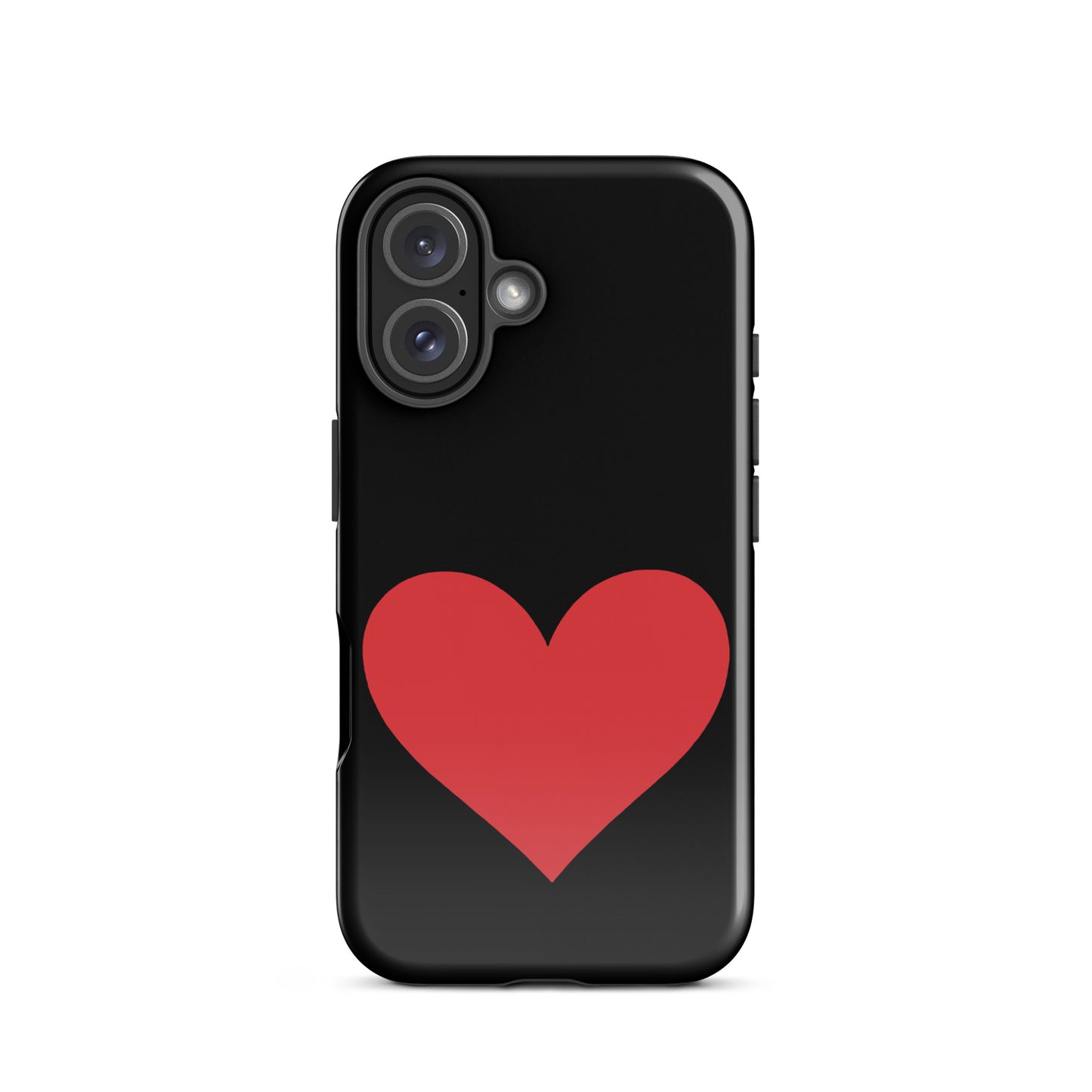 Phone Case for iPhone with bold heart design in vibrant red color, showcasing style and durability.