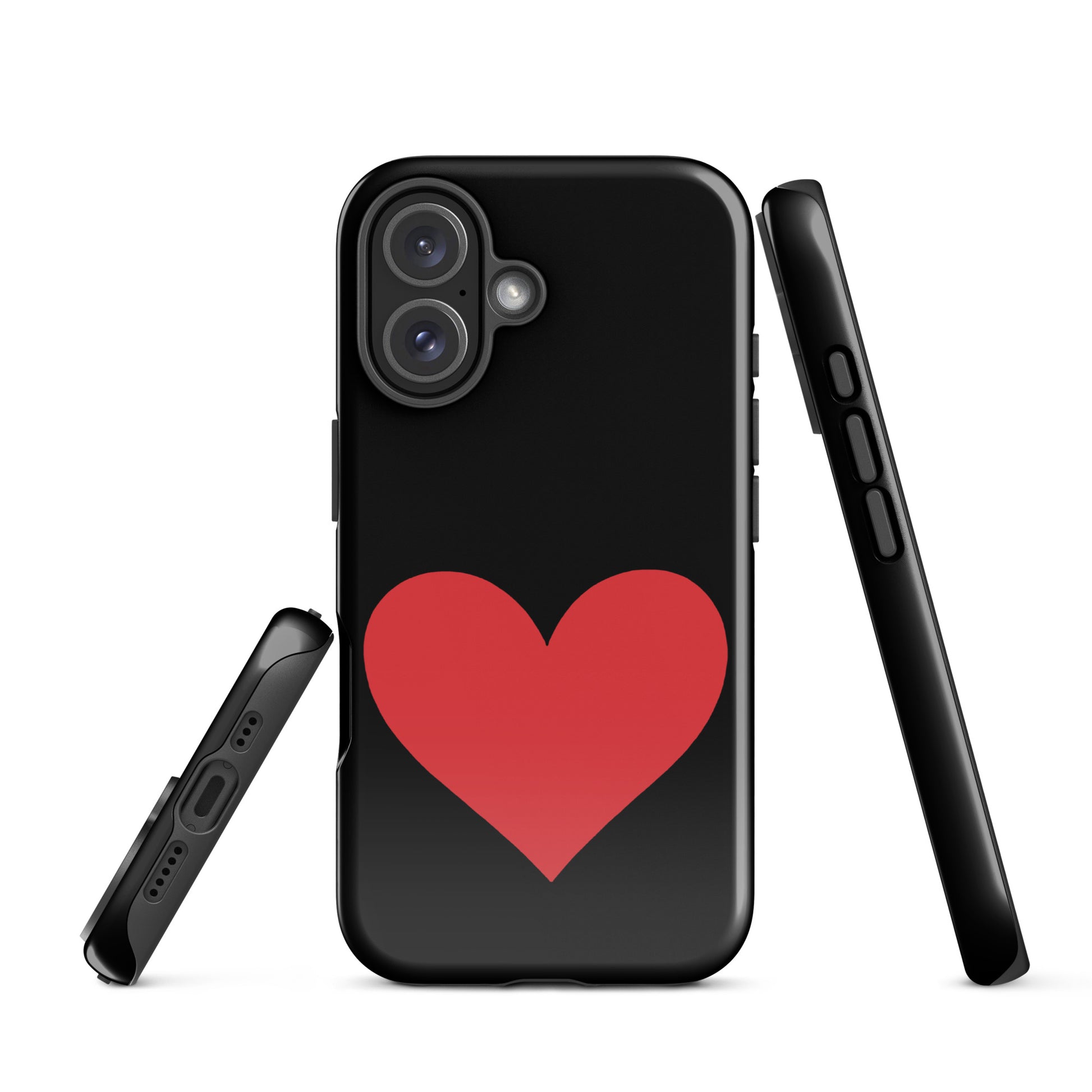 Phone Case for iPhone with a bold heart design in vibrant color options, offering style and protection for your device.