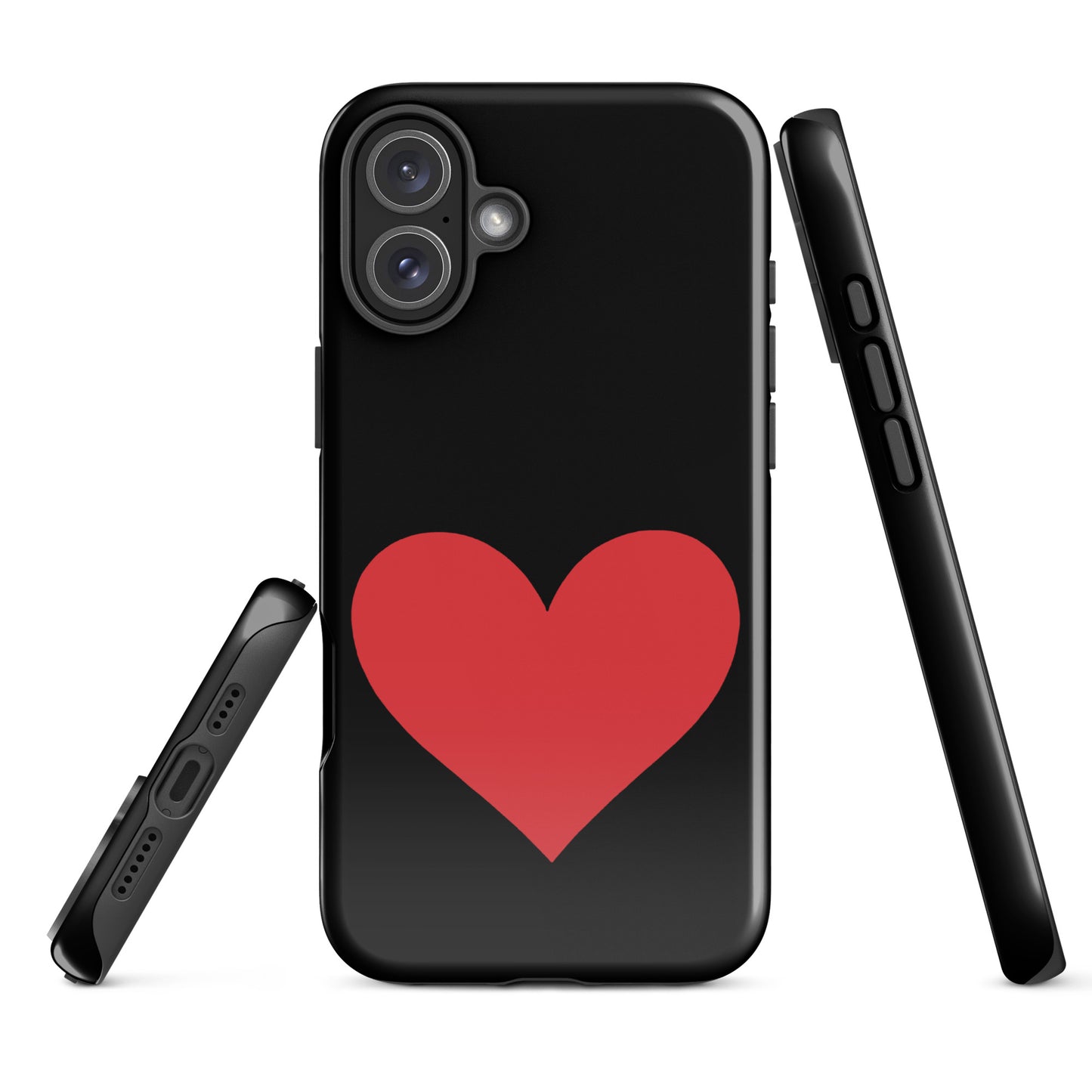 Phone Case with heart design for iPhone, vibrant color options for stylish protection and expression of love-themed graphics.