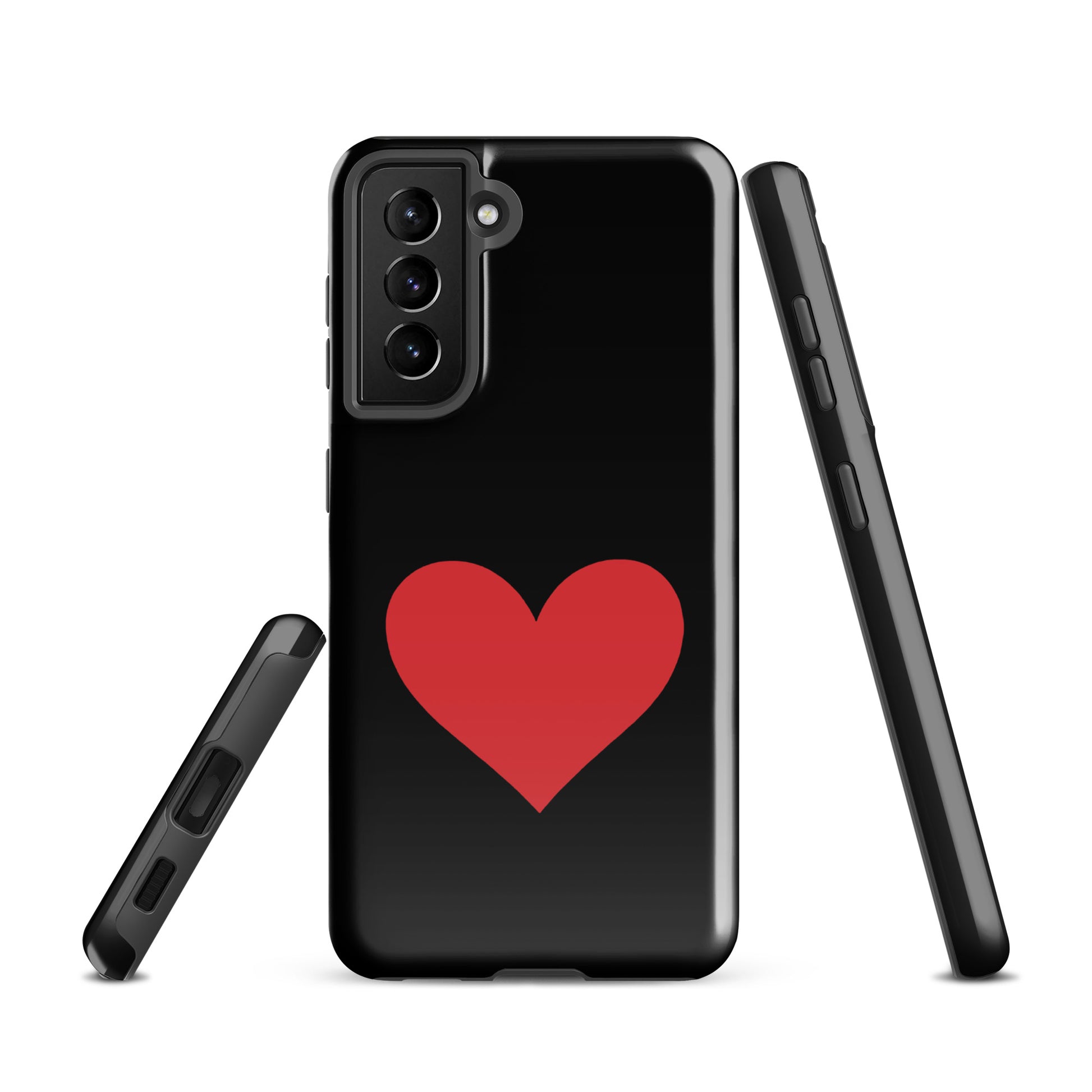 Phone Case for Samsung Galaxy with vibrant heart design, showcasing striking color options and protective features.