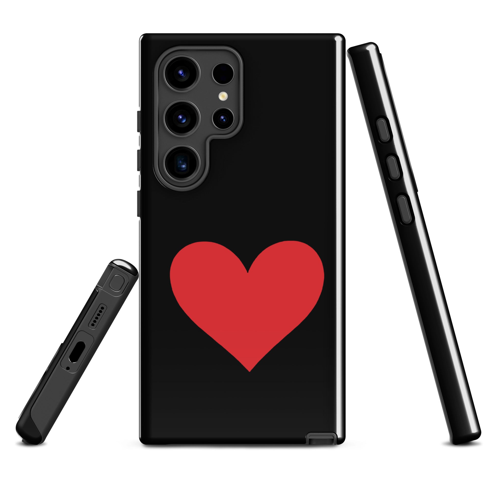 Phone Case for Samsung Galaxy with red heart design in vibrant color options.