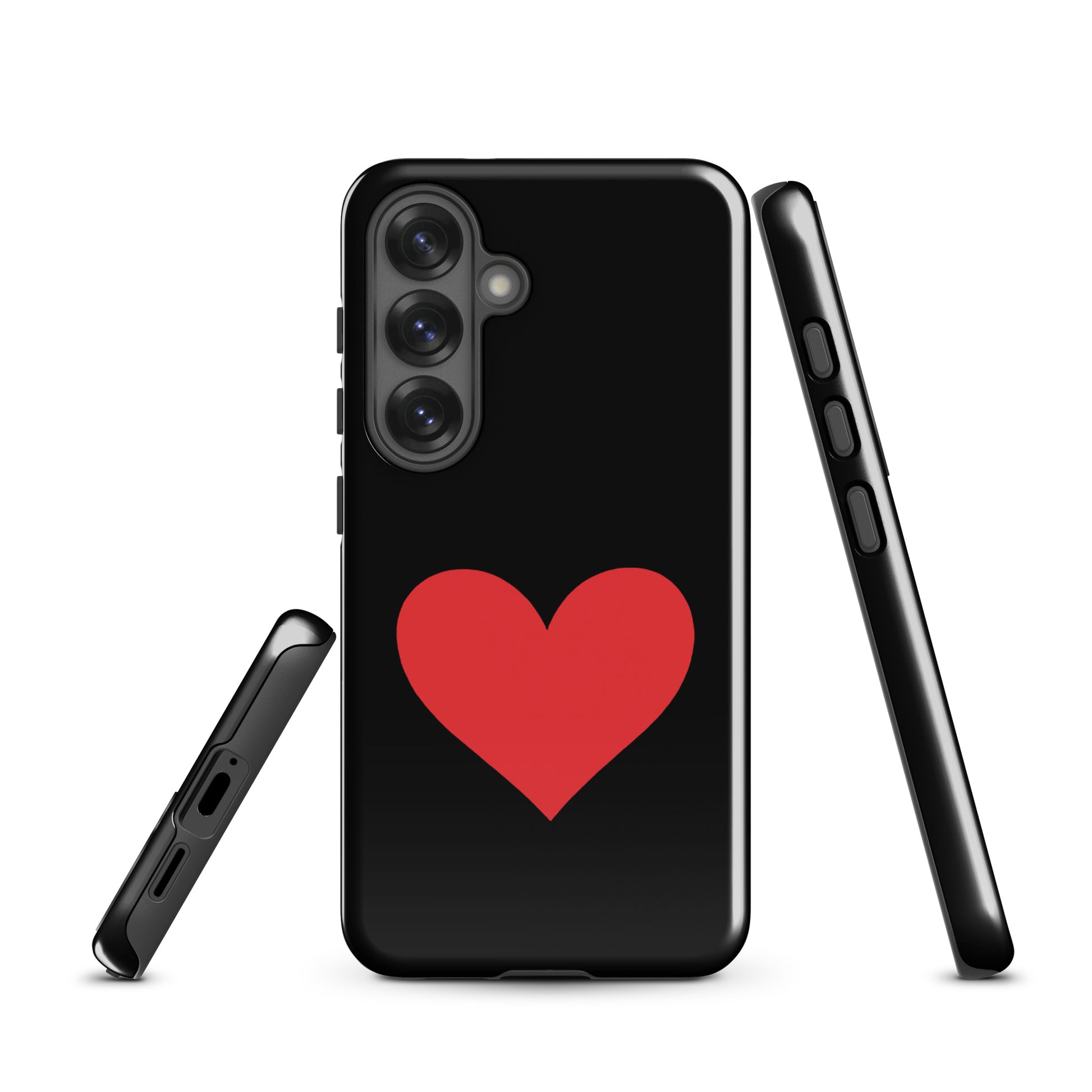Phone Case for Samsung Galaxy with red heart design, sleek and protective style, available in vibrant colors.