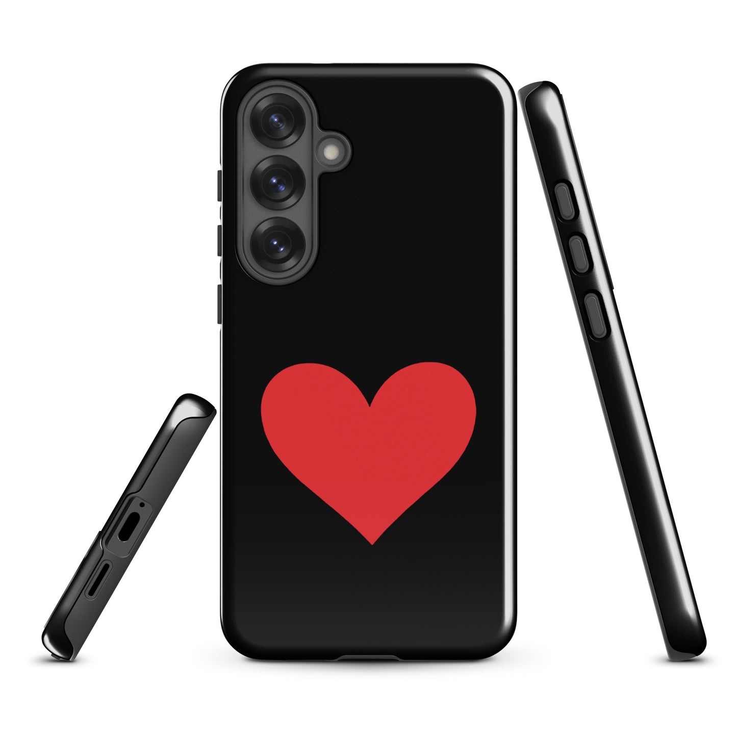 Phone Case for Samsung Galaxy with red heart design, vibrant color options, stylish and protective with love-themed graphics.